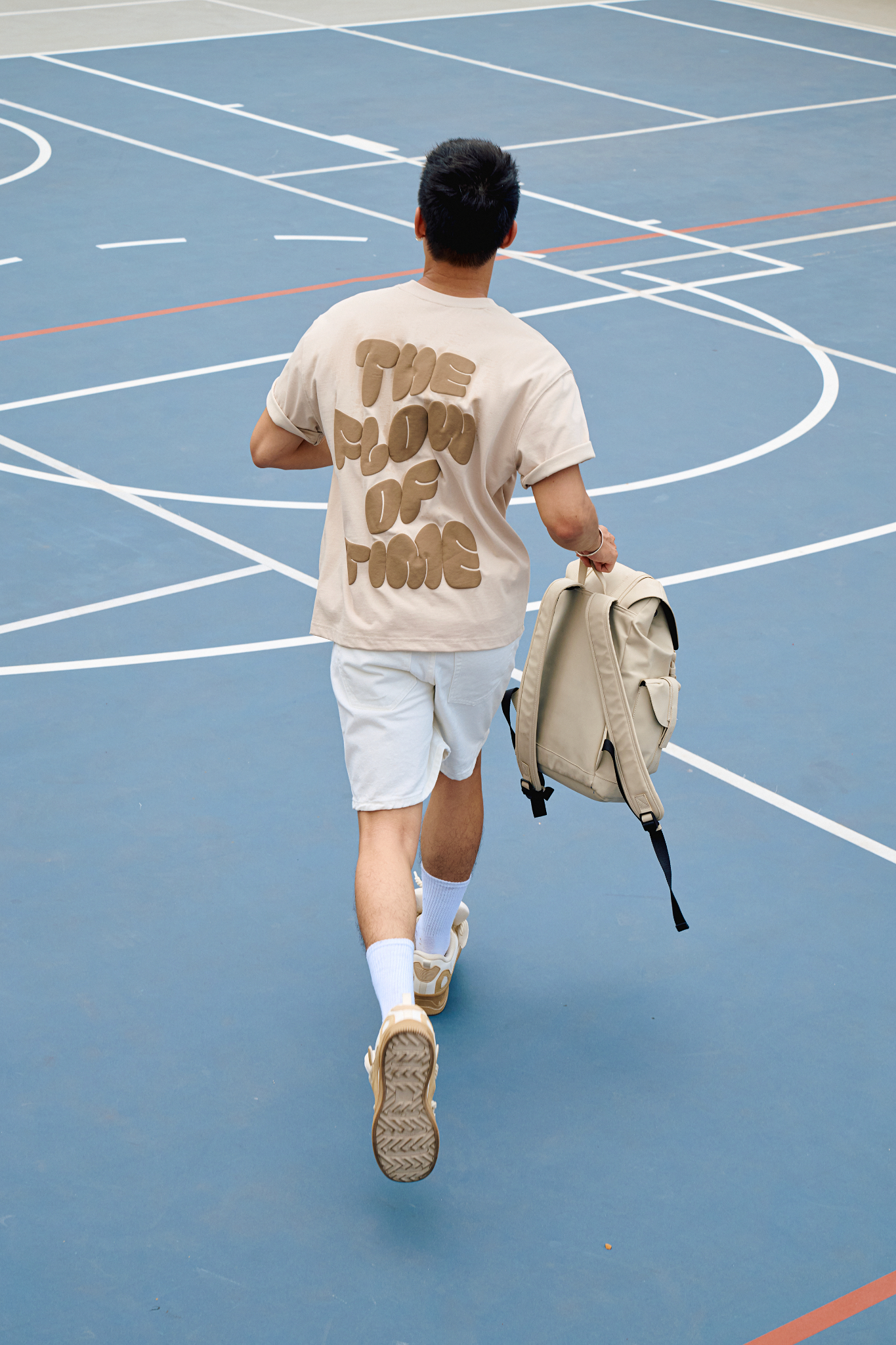 AG15 STUDIO LOOSE FIT BUBLE PRINTED LOGO T-SHIRT - BEIGE