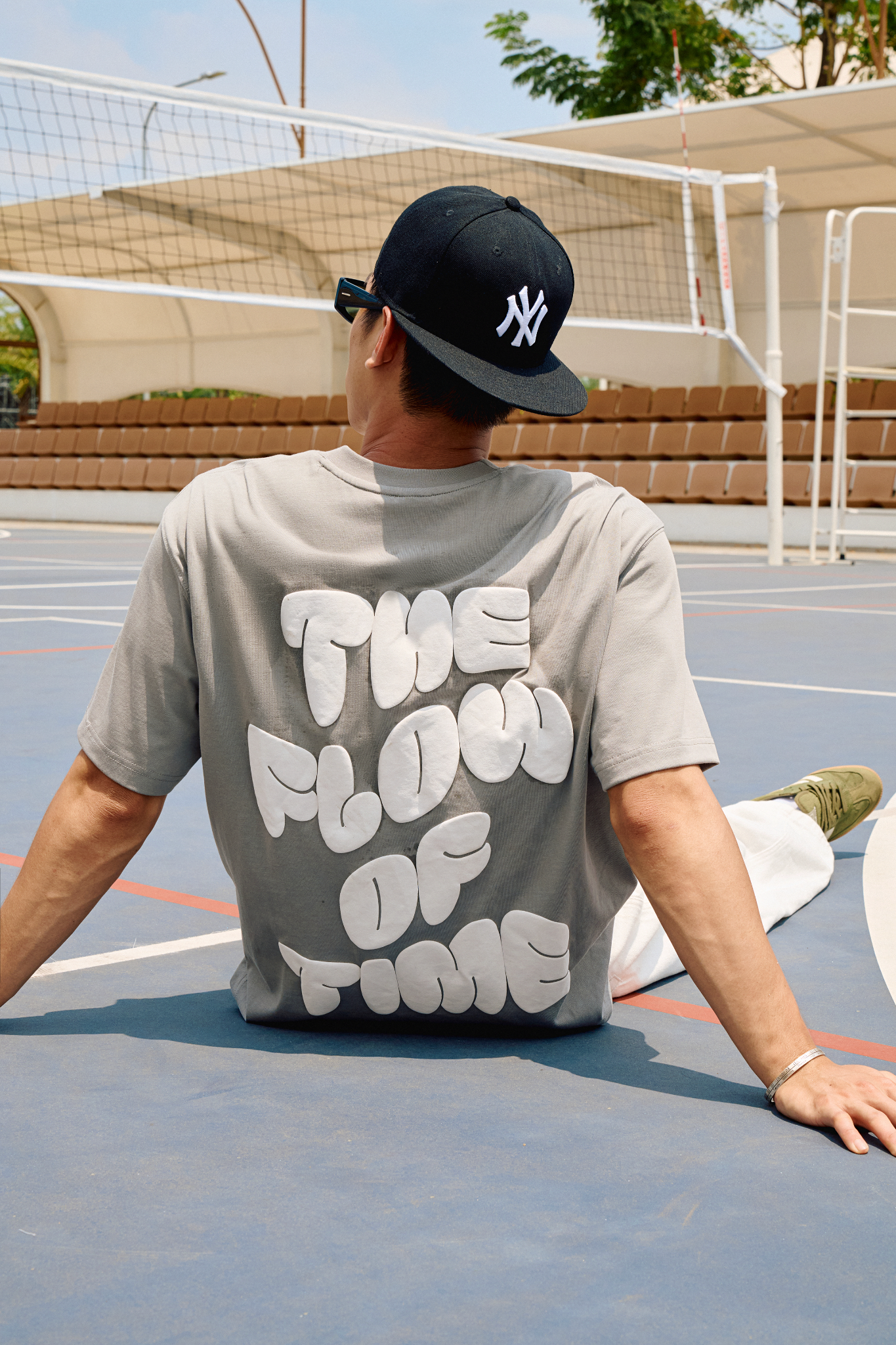AG15 STUDIO LOOSE FIT BUBLE PRINTED LOGO T-SHIRT - LIGHT GRAY