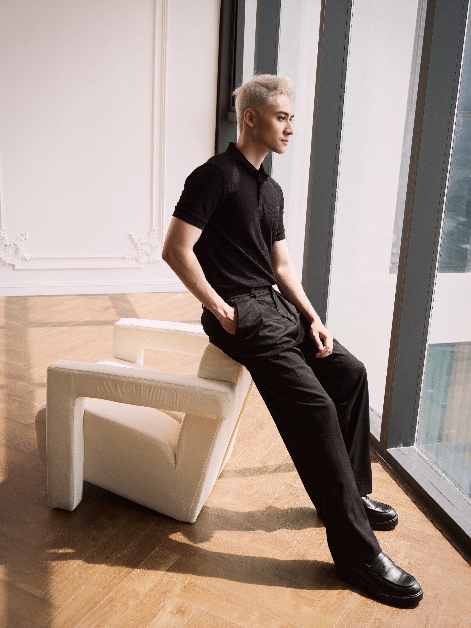 AG02 SIGNATURE SLIMFIT POLO - BLACK