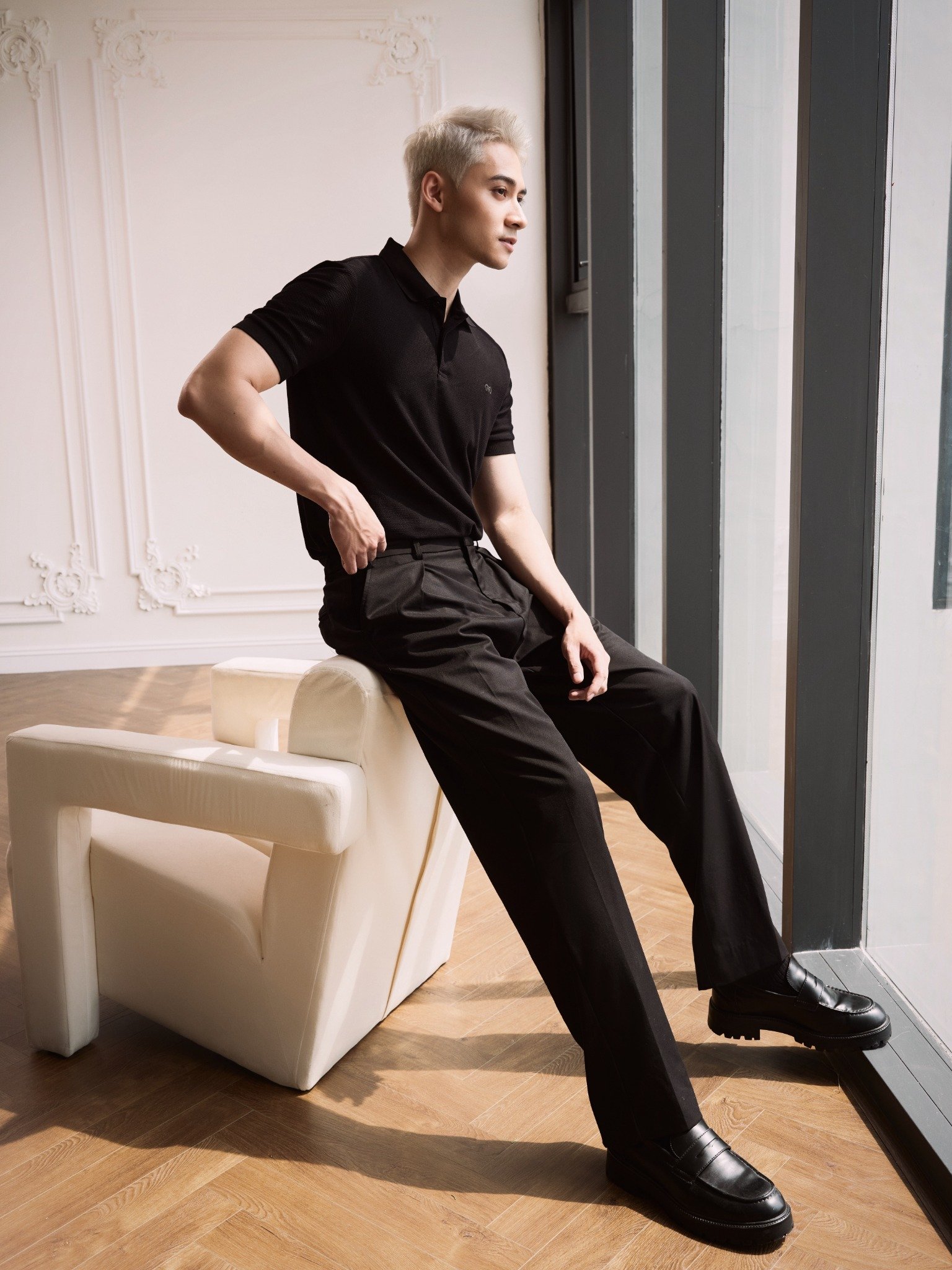 AG02 SIGNATURE SLIMFIT POLO - BLACK