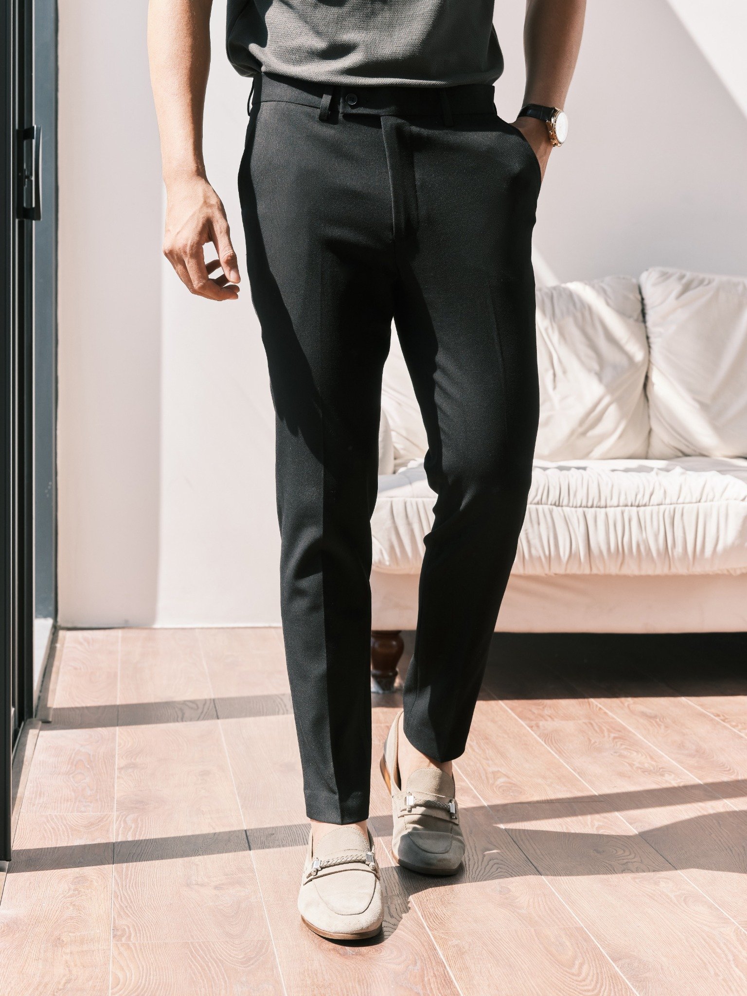 AGP1 PREMIUM SLIMFIT TROUSERS - BLACK
