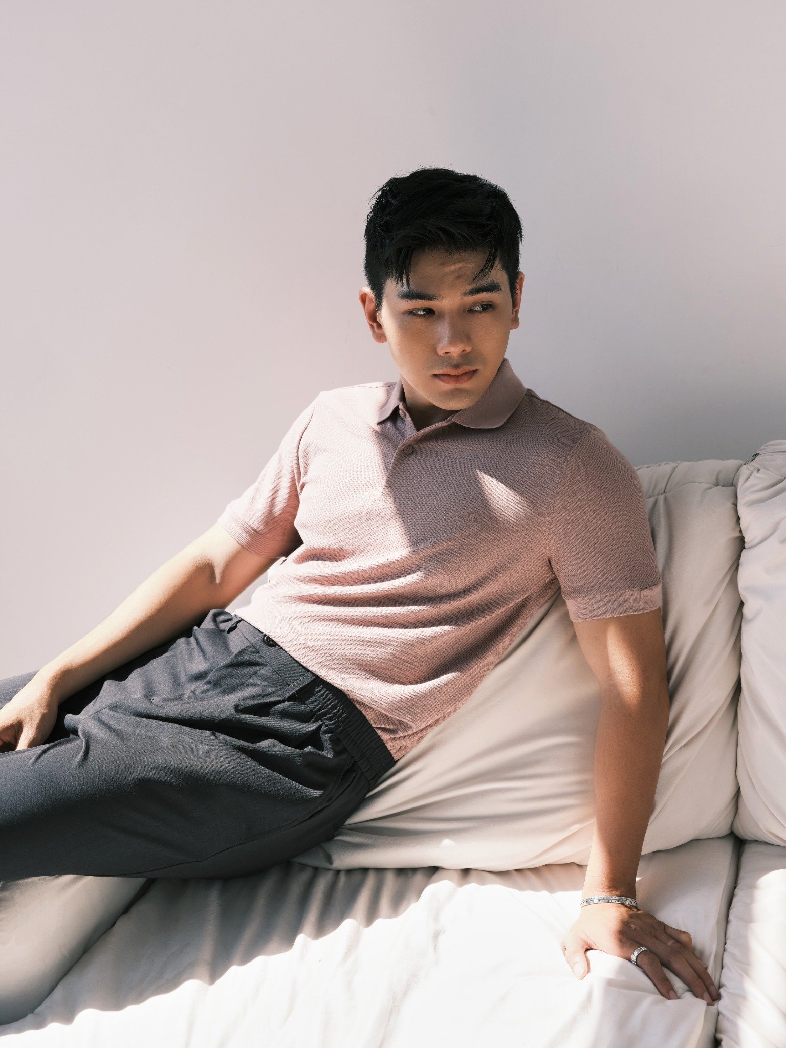 AG02 SIGNATURE SLIMFIT POLO - DUSKY PINK