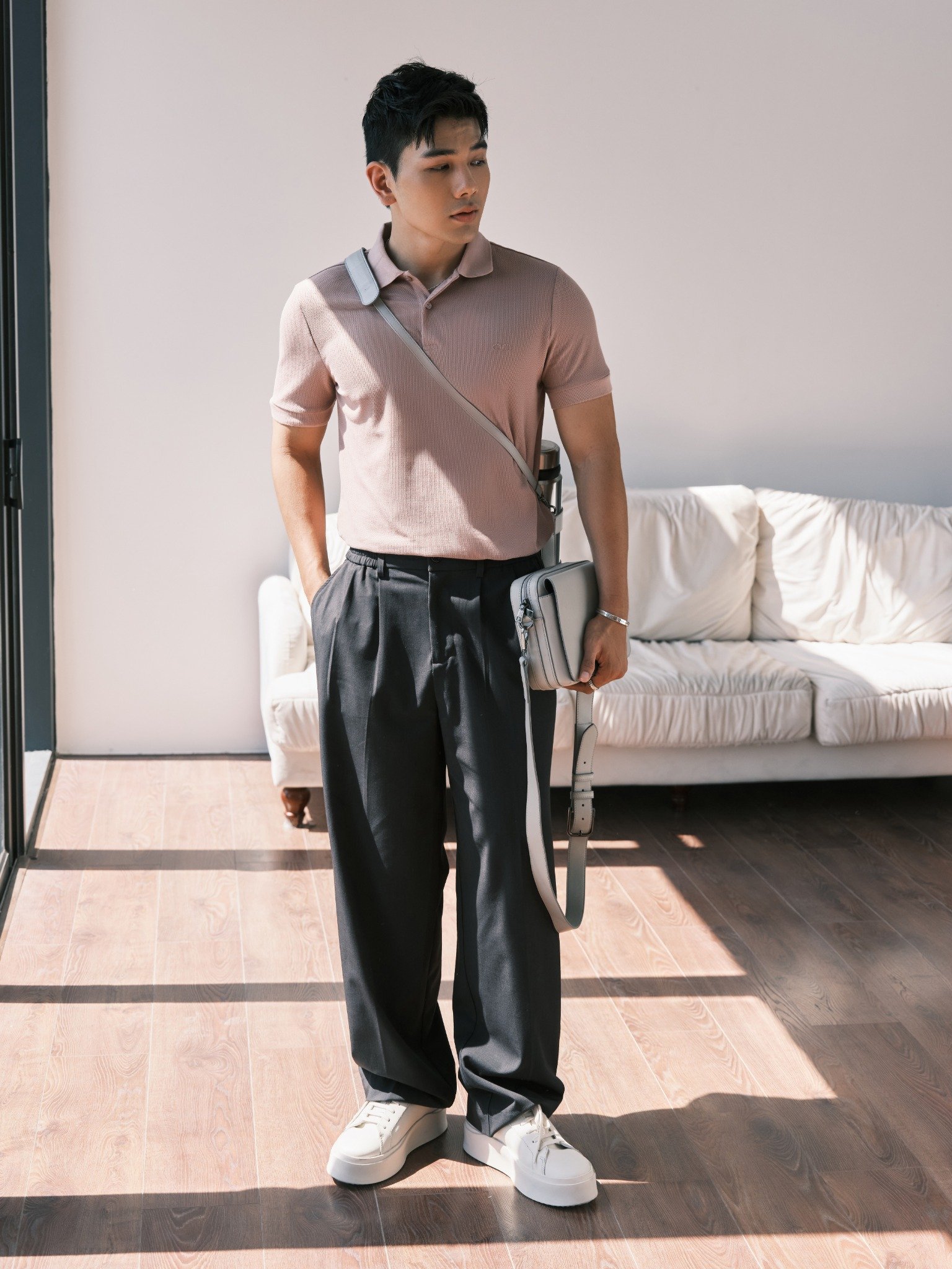 AG02 SIGNATURE SLIMFIT POLO - DUSKY PINK
