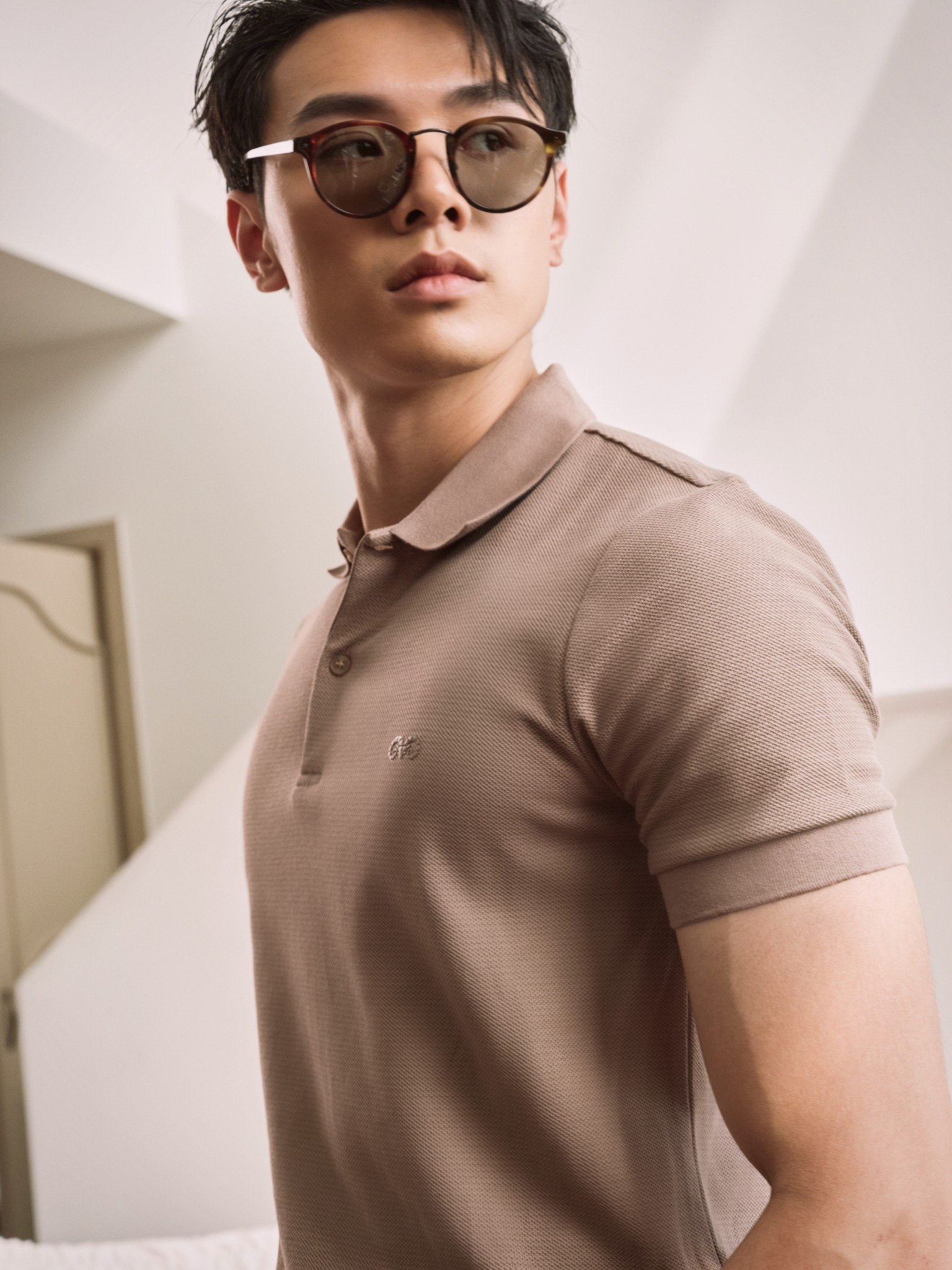 AG02 SIGNATURE SLIMFIT POLO - LIGHT BROWN