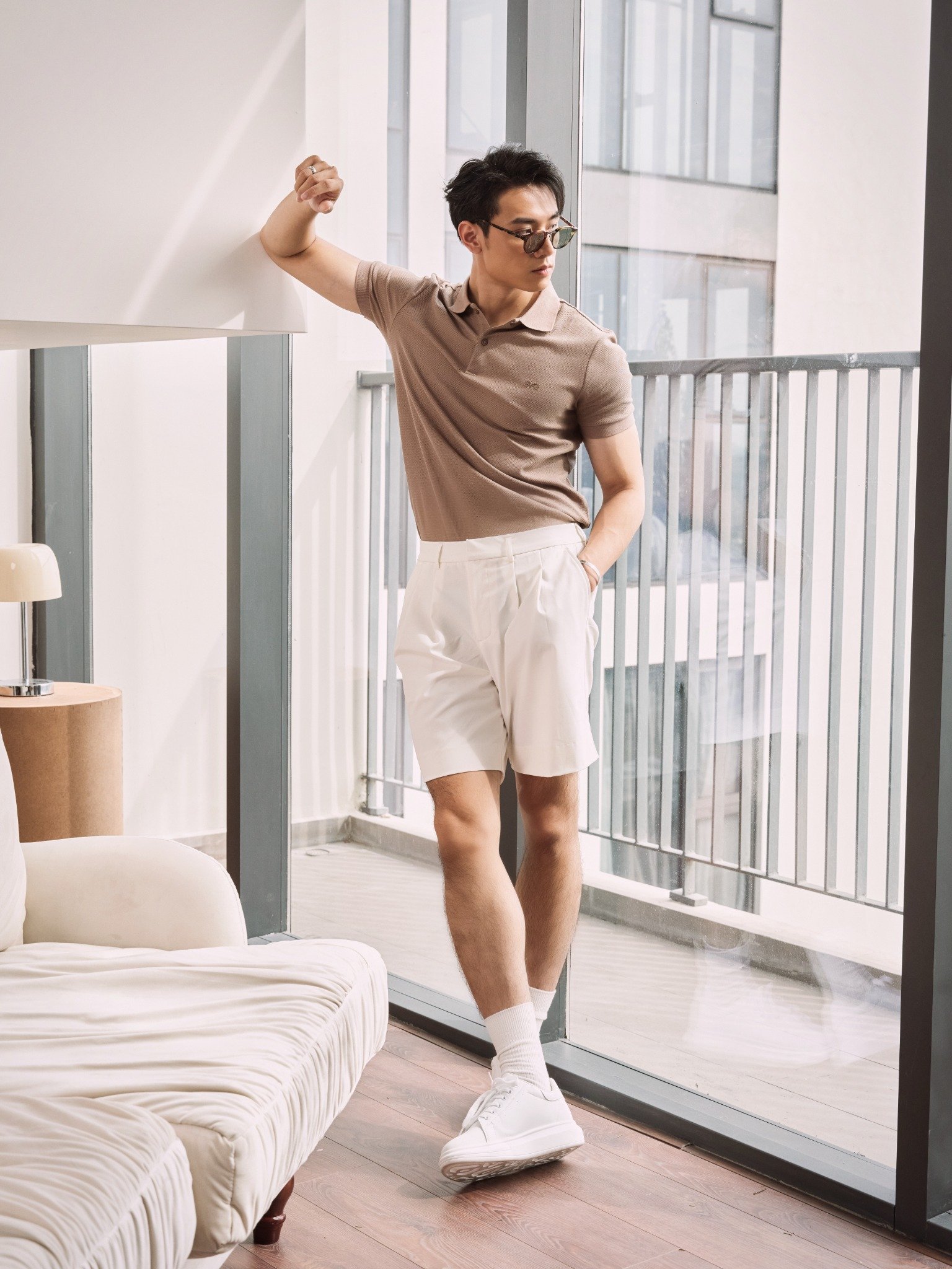 AG02 SIGNATURE SLIMFIT POLO - LIGHT BROWN
