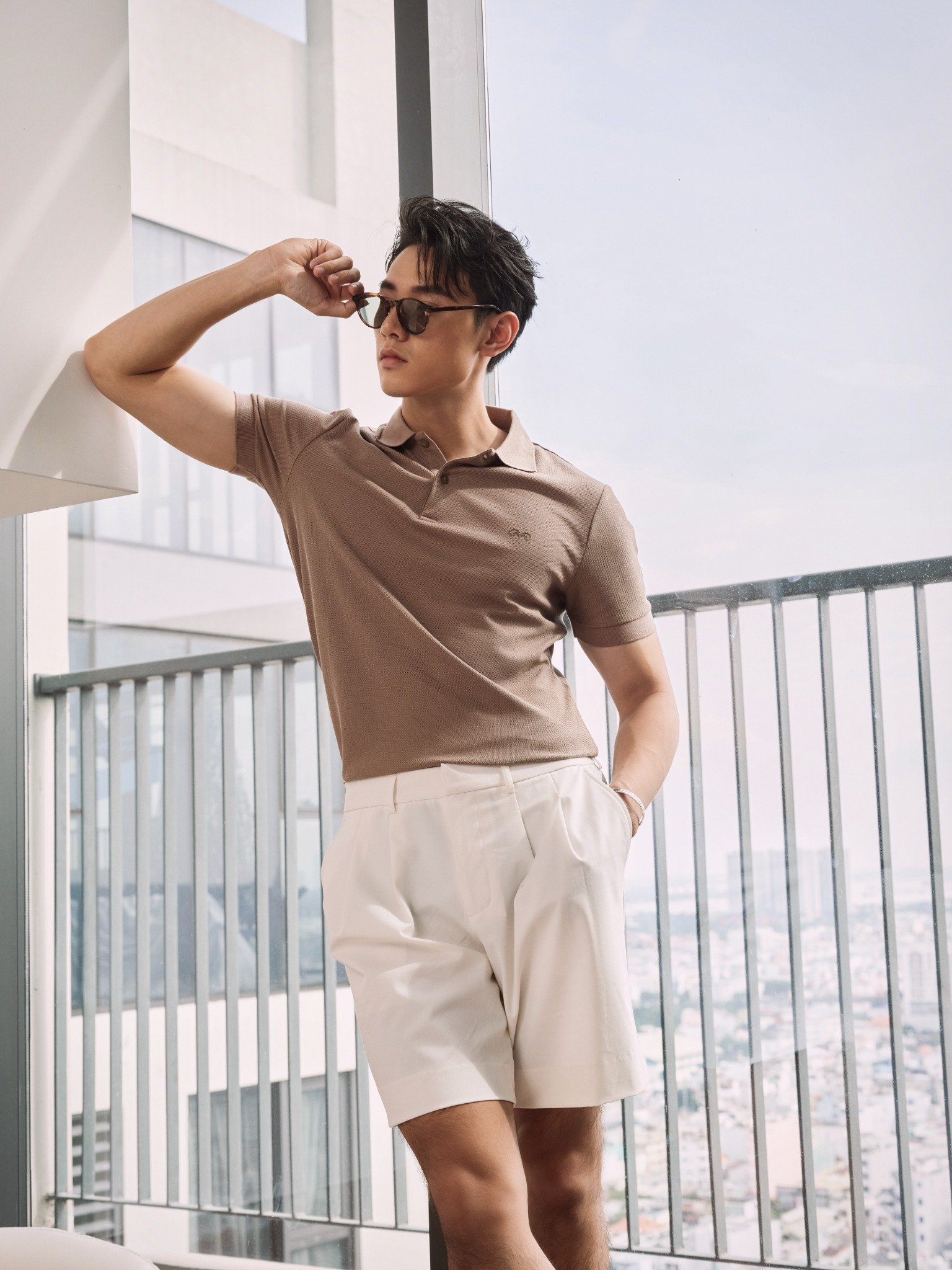 AG02 SIGNATURE SLIMFIT POLO - LIGHT BROWN