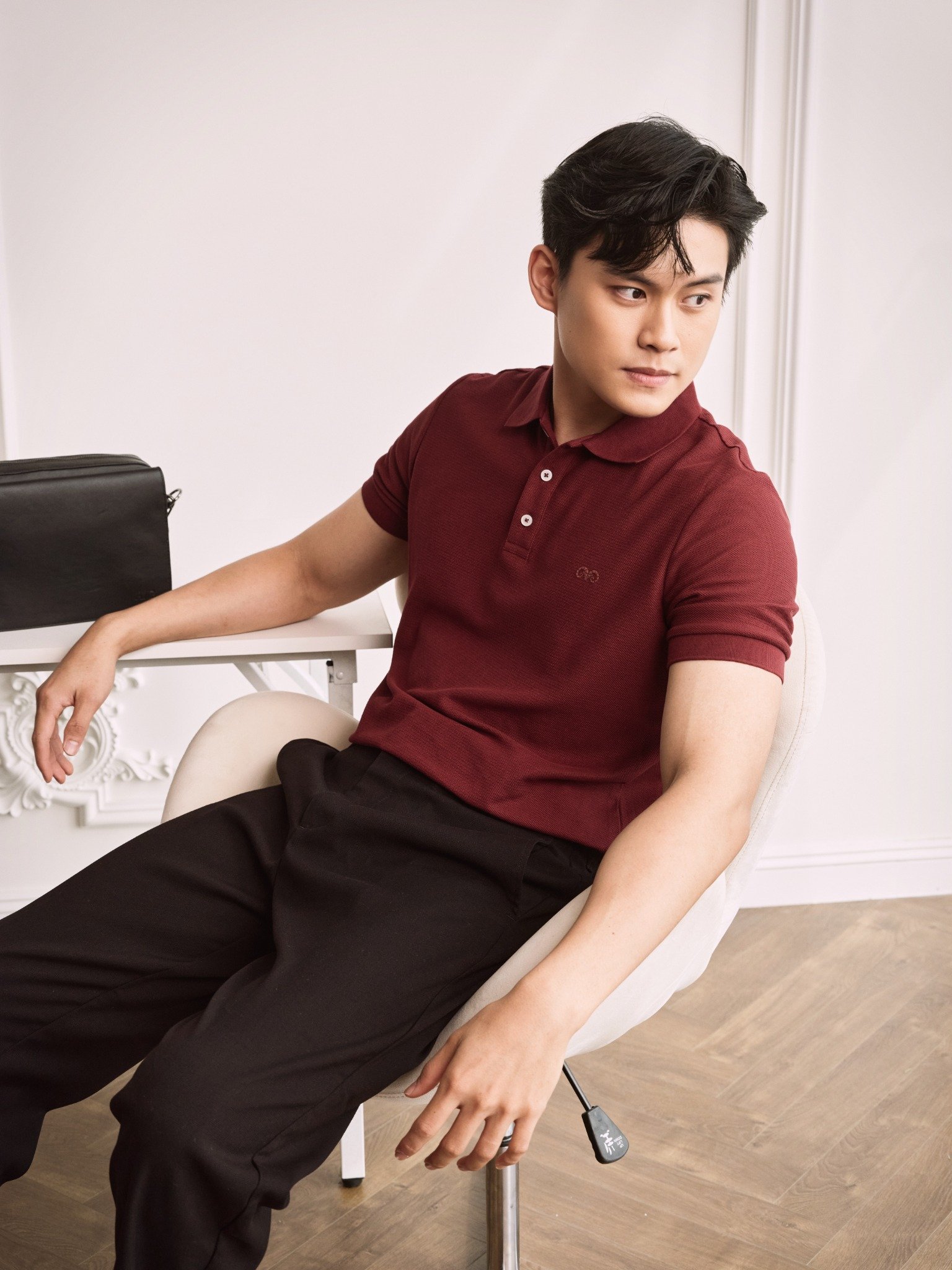 AG02 SIGNATURE SLIMFIT POLO - DARK RED
