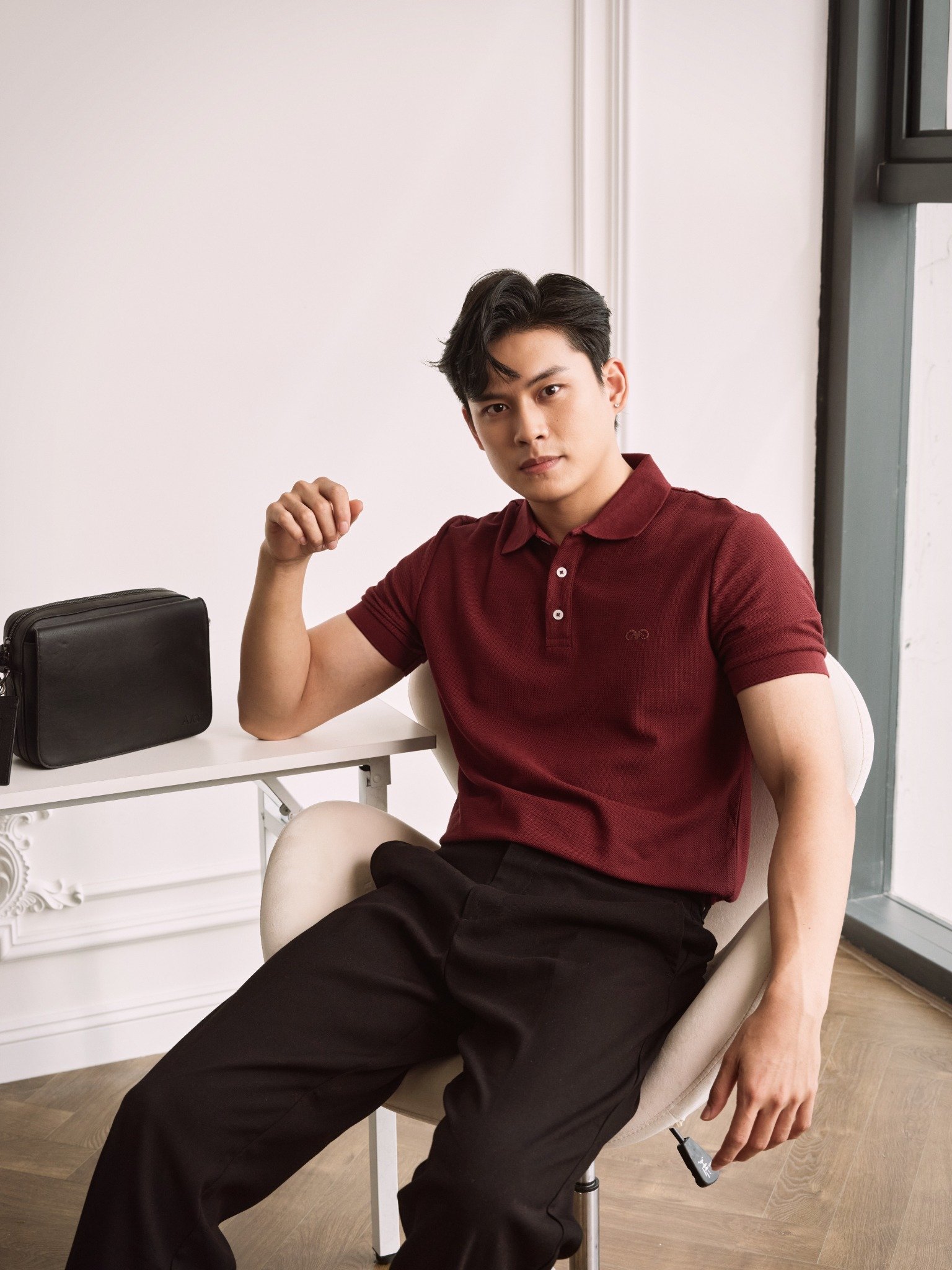 AG02 SIGNATURE SLIMFIT POLO - DARK RED