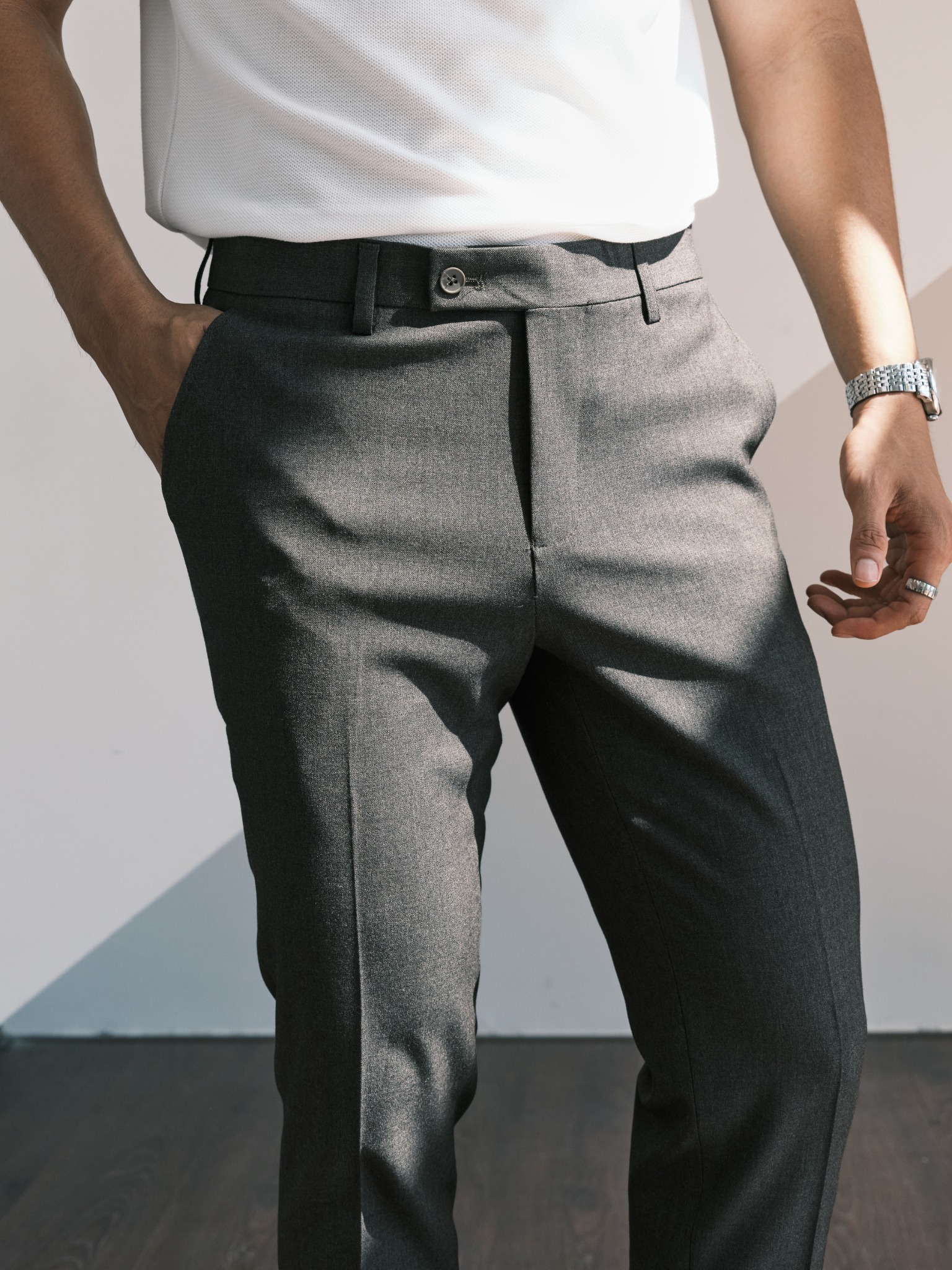 AG07 PREMIUM SLIM FIT TROUSERS - GREY