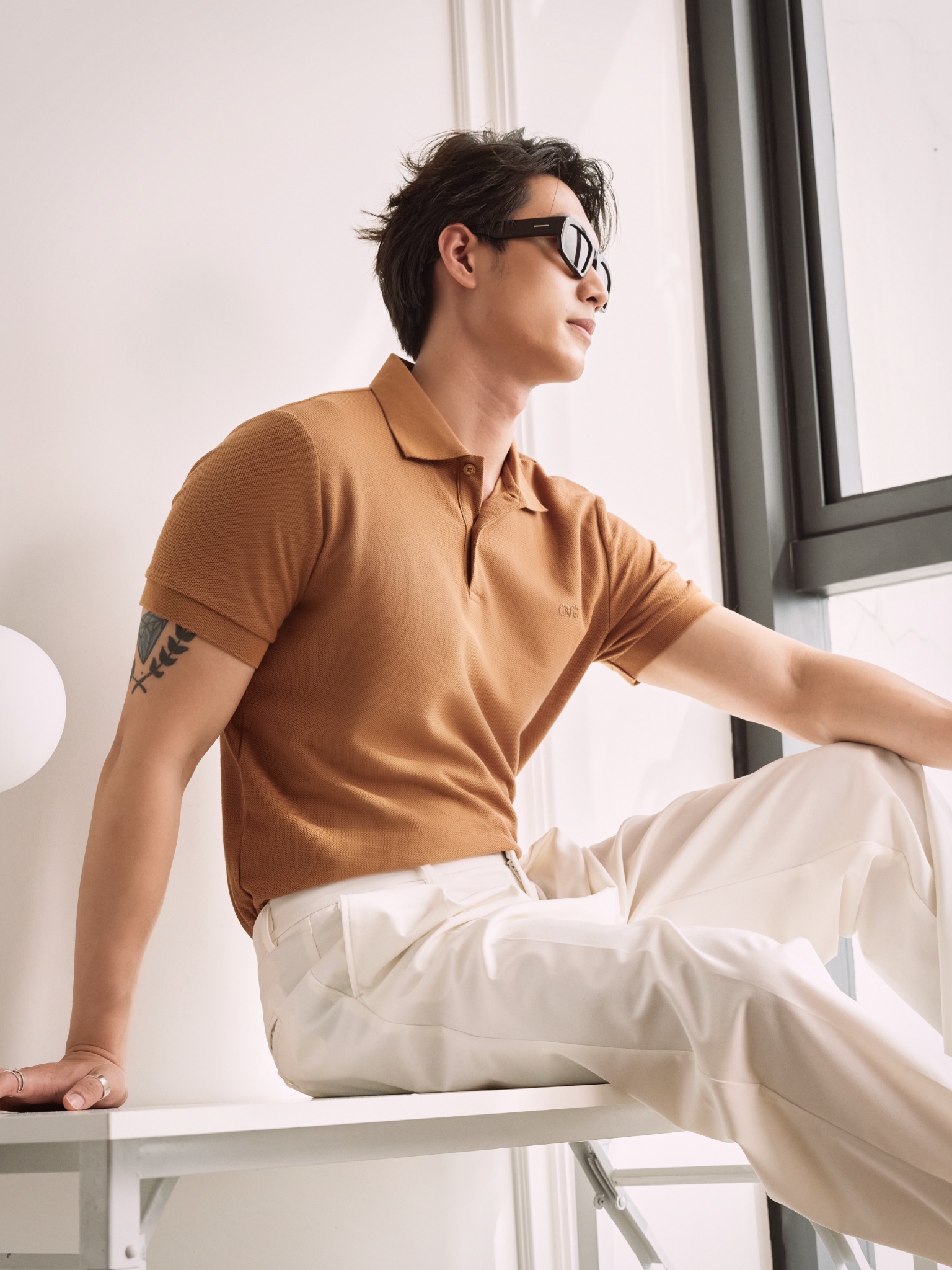 AG02 SIGNATURE SLIMFIT POLO - BROWN