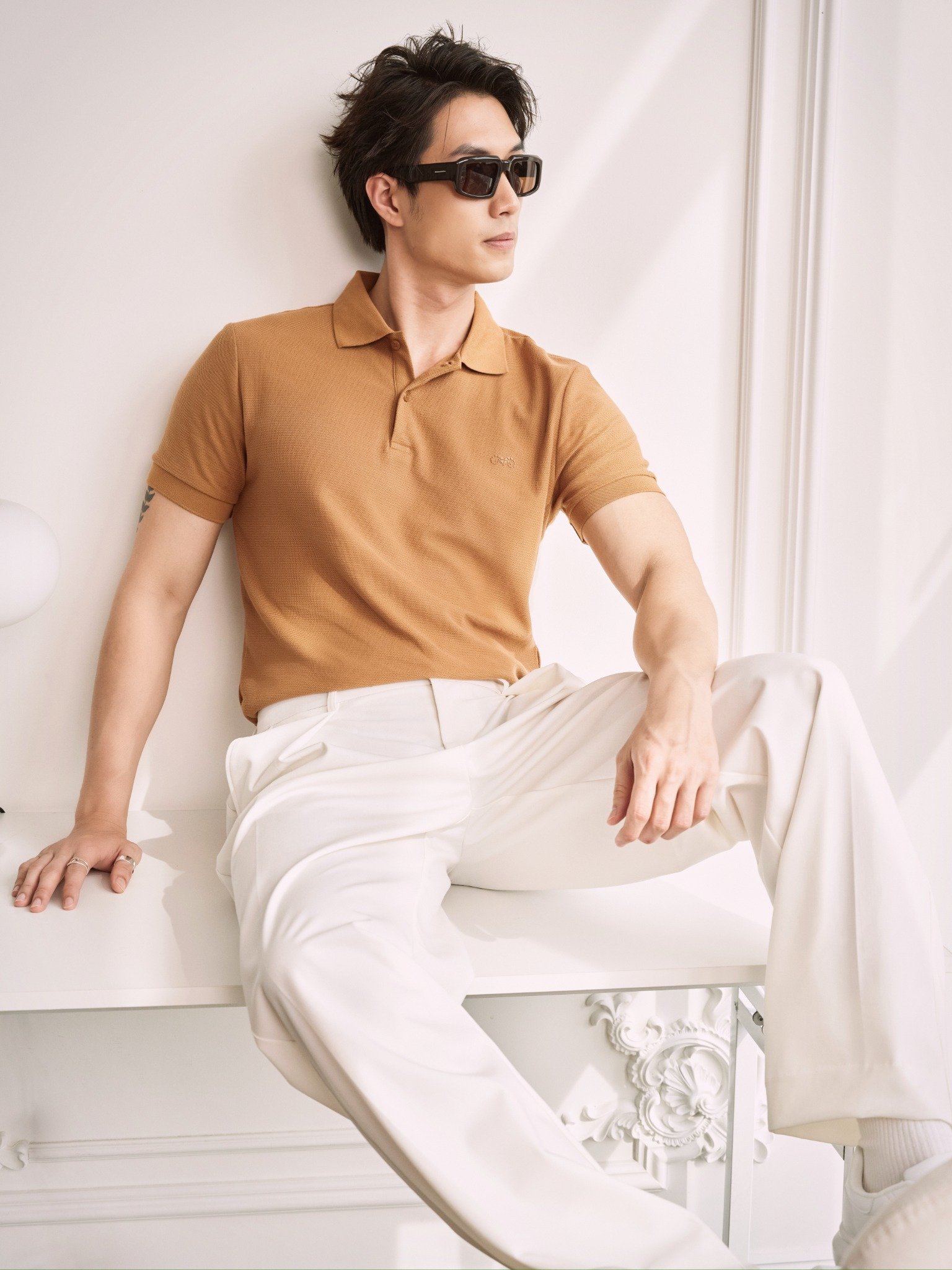 AG02 SIGNATURE SLIMFIT POLO - BROWN