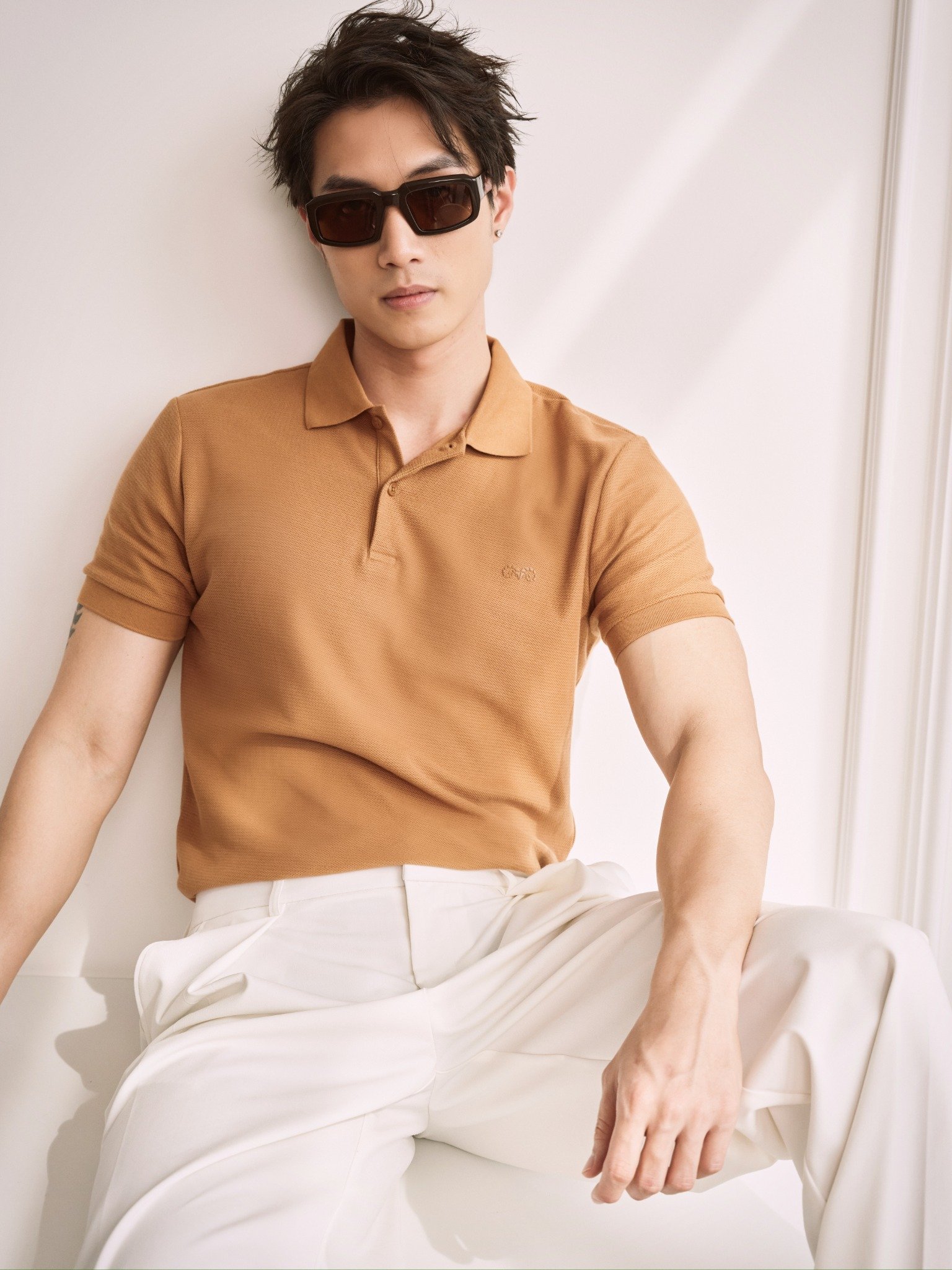 AG02 SIGNATURE SLIMFIT POLO - BROWN