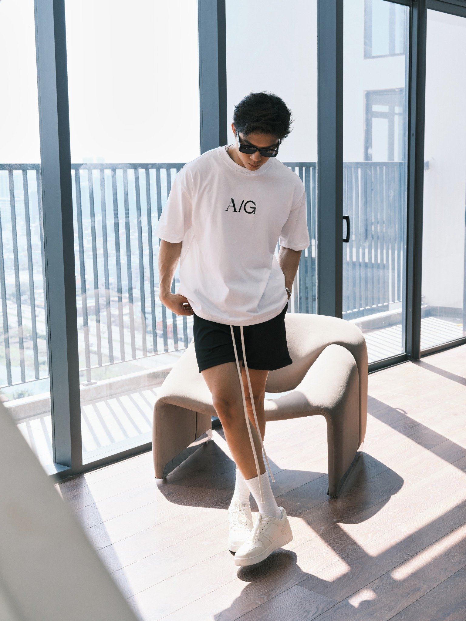 T738 FACTORY LOOSE FIT BIG LOGO T-SHIRT - WHITE
