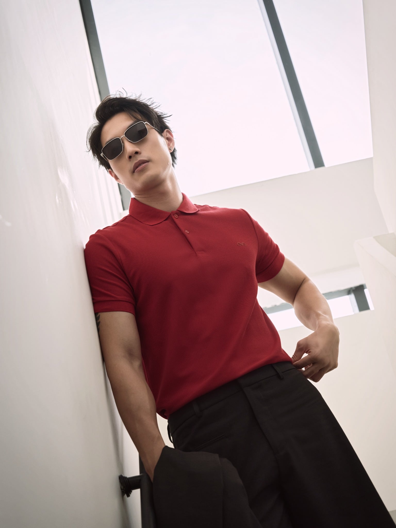 AG02 SIGNATURE SLIMFIT POLO - RED