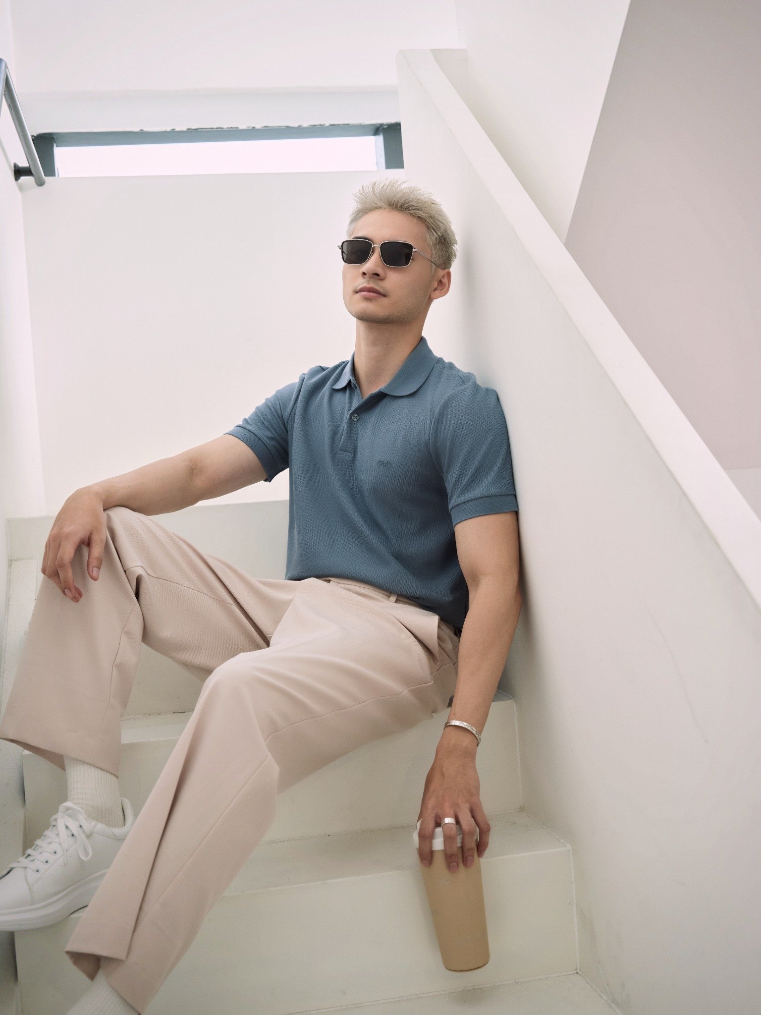 AG02 STUDIO SLIMFIT POLO - LIGHT BLUE