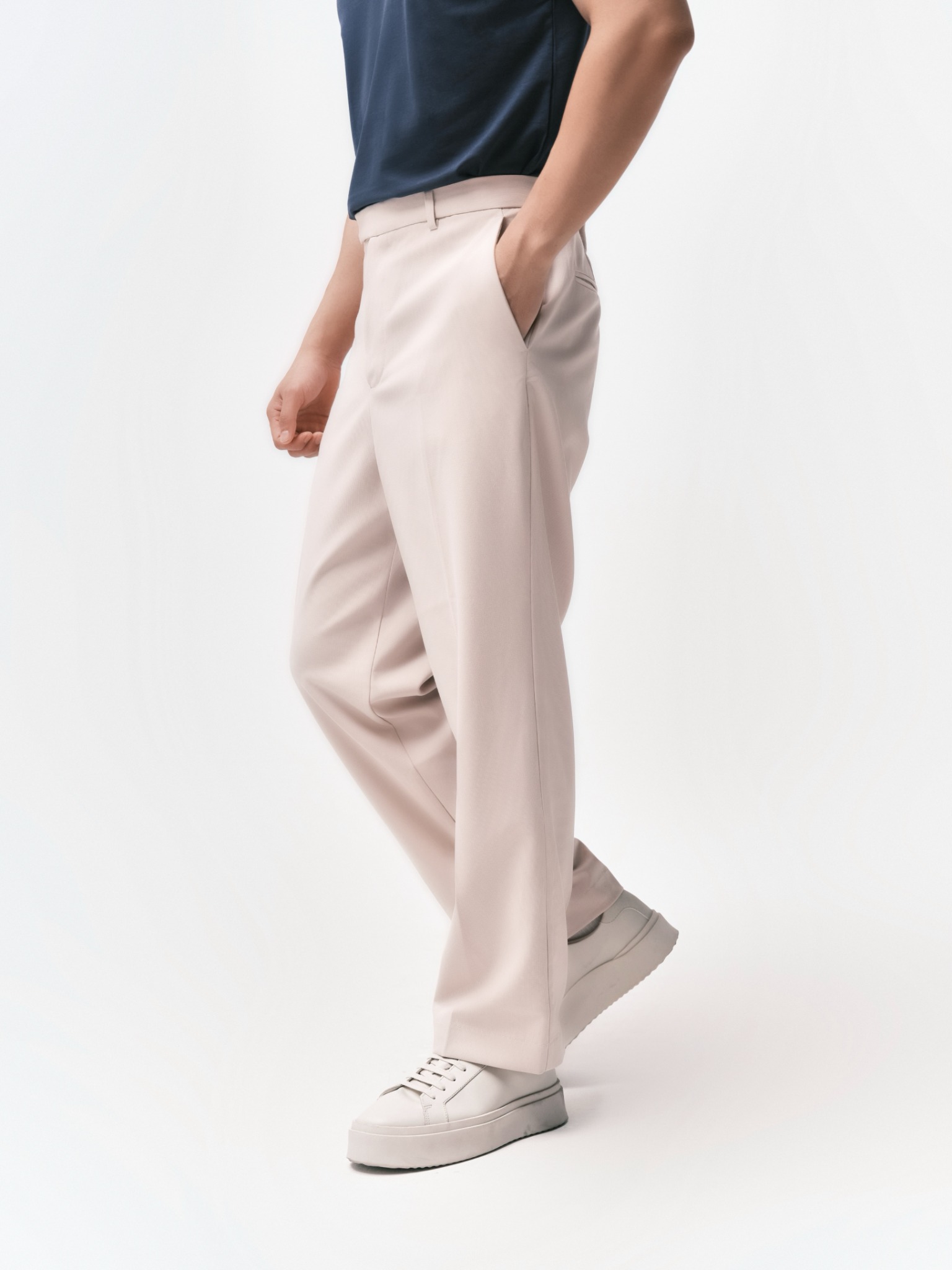 AG008 PREMIUM REGULAR FIT NEW TROUSERS - OFF WHITE