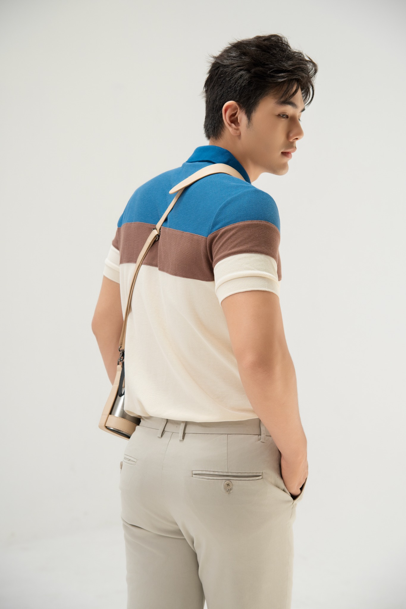 AG78 PREMIUM SLIMFIT POLO - OCHRE WHITE