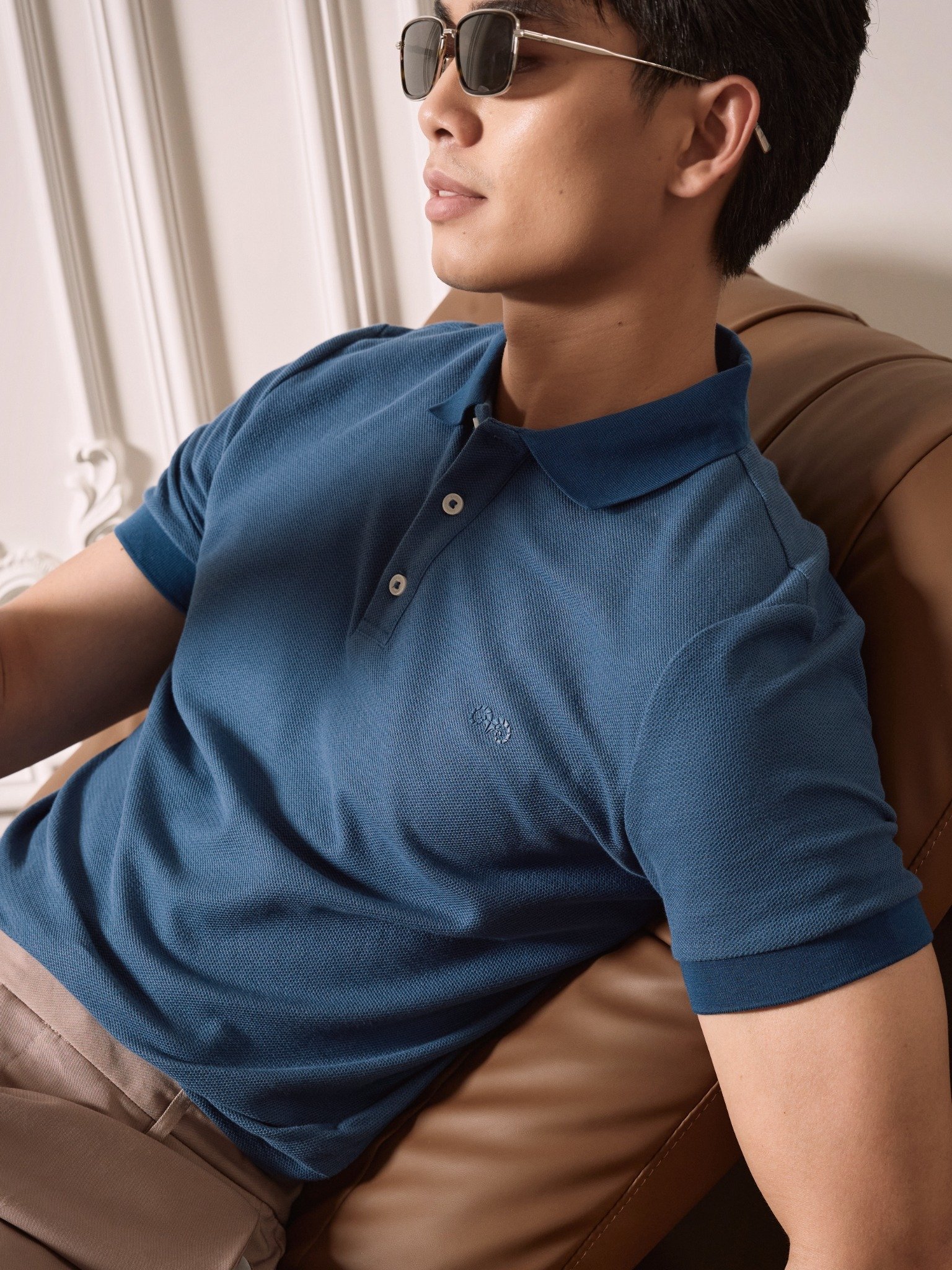 AG02 SIGNATURE SLIMFIT POLO - COBALT BLUE