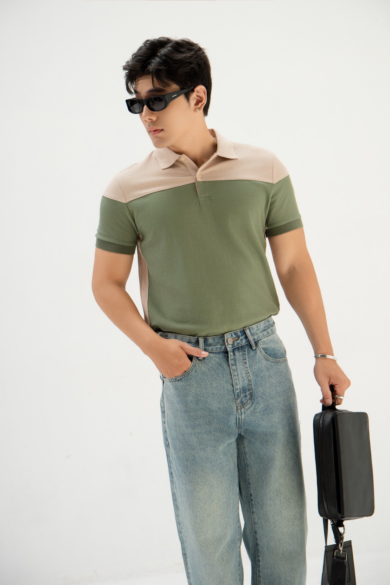 AG63 PREMIUM SLIMFIT MIXED COLOR POLO - GREEN