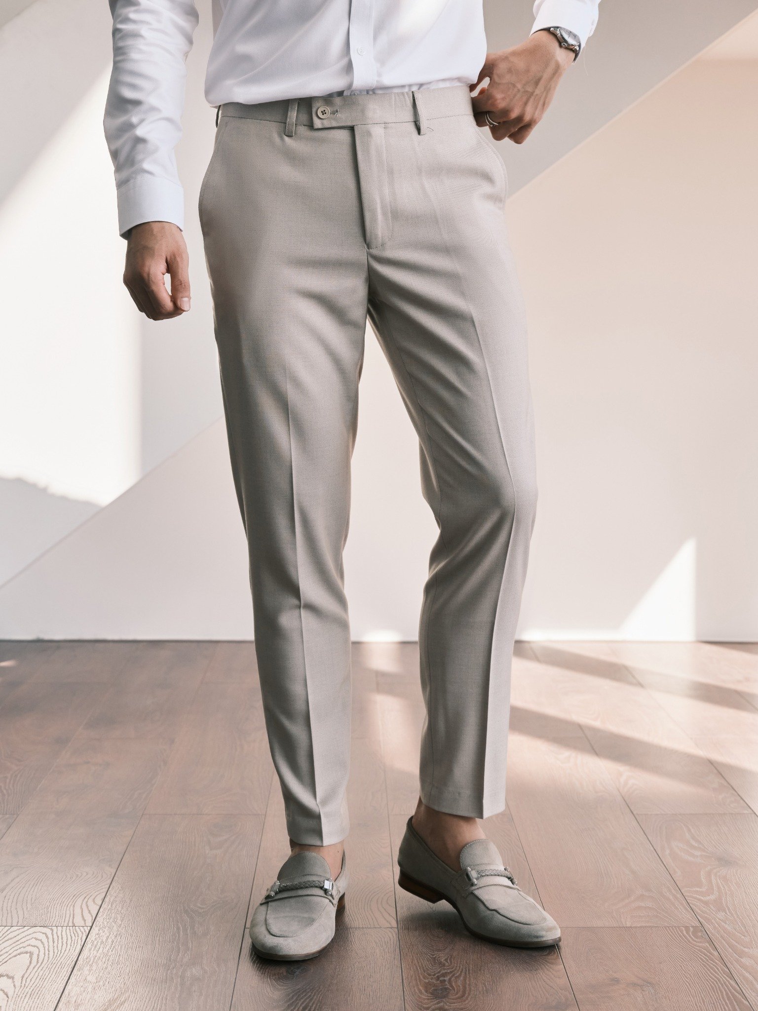 AGP2 PREMIUM SLIMFIT TROUSERS - OFF WHITE
