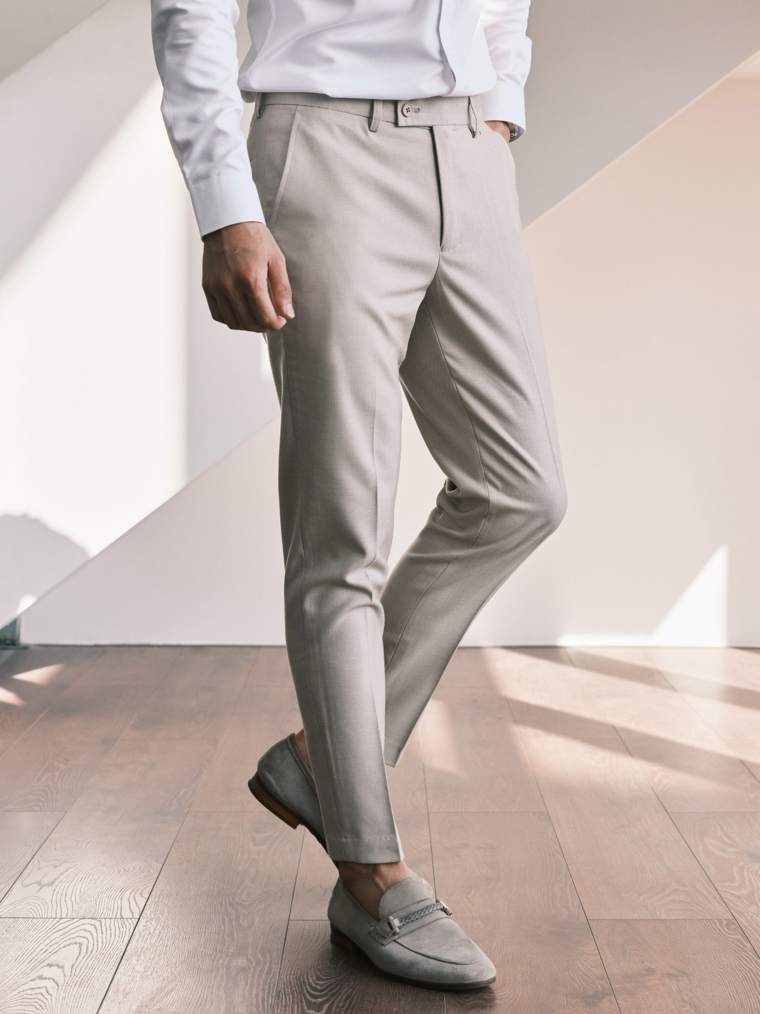 AGP2 PREMIUM SLIMFIT TROUSERS - OFF WHITE