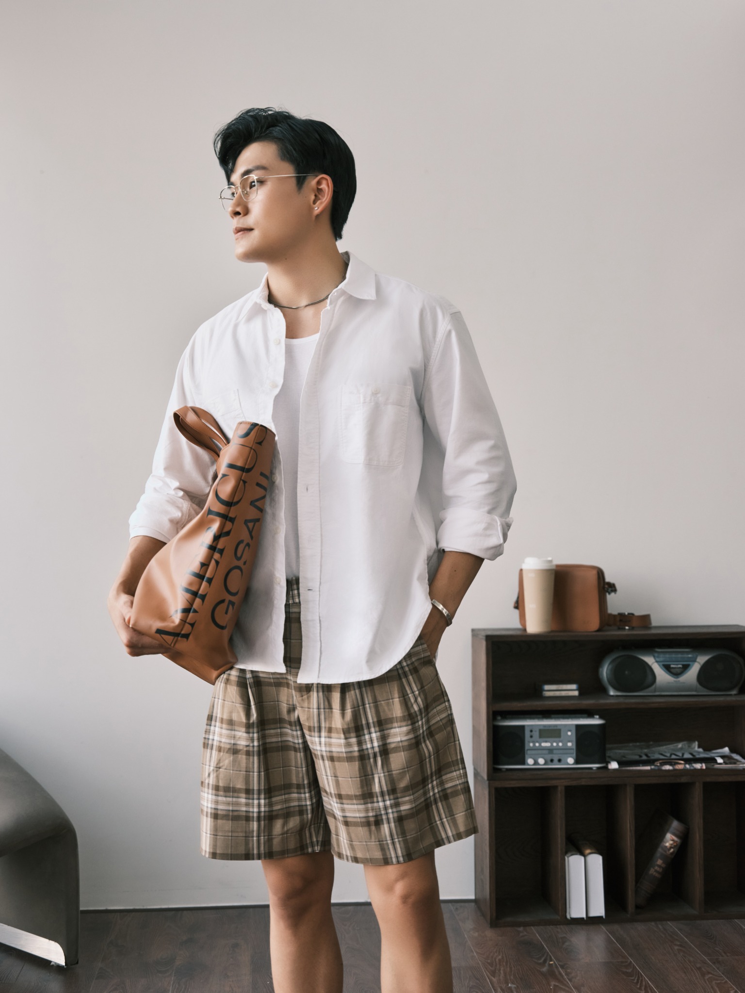 AG016 PREMIUM REGULAR FIT OXFORD SHIRT WITH POCKETS - WHITE