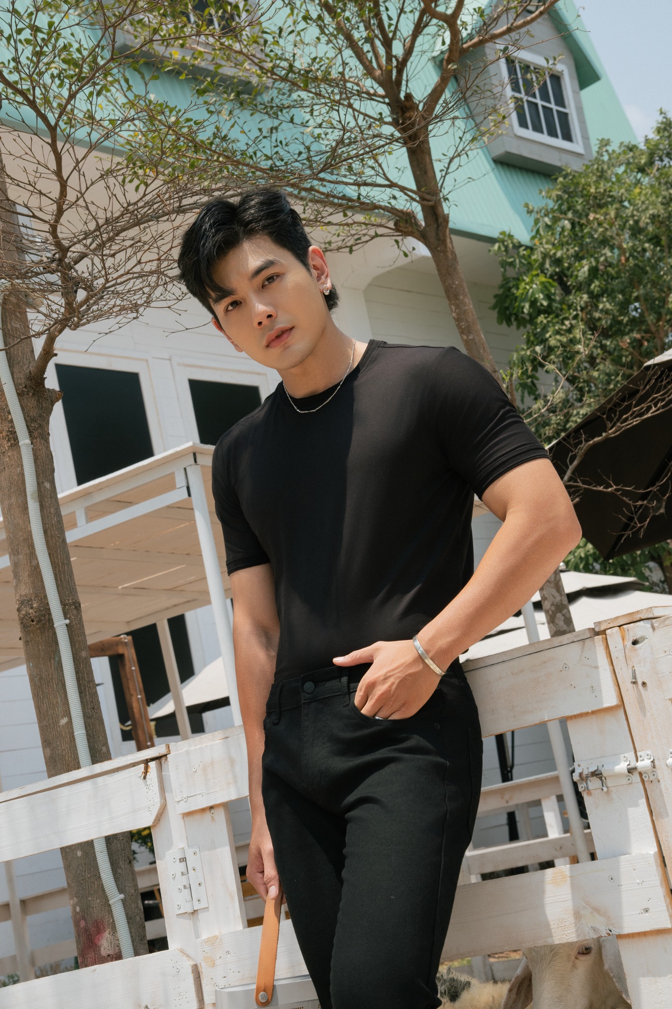 AG080 PREMIUM REGULAR FIT BASIC  T-SHIRT - BLACK