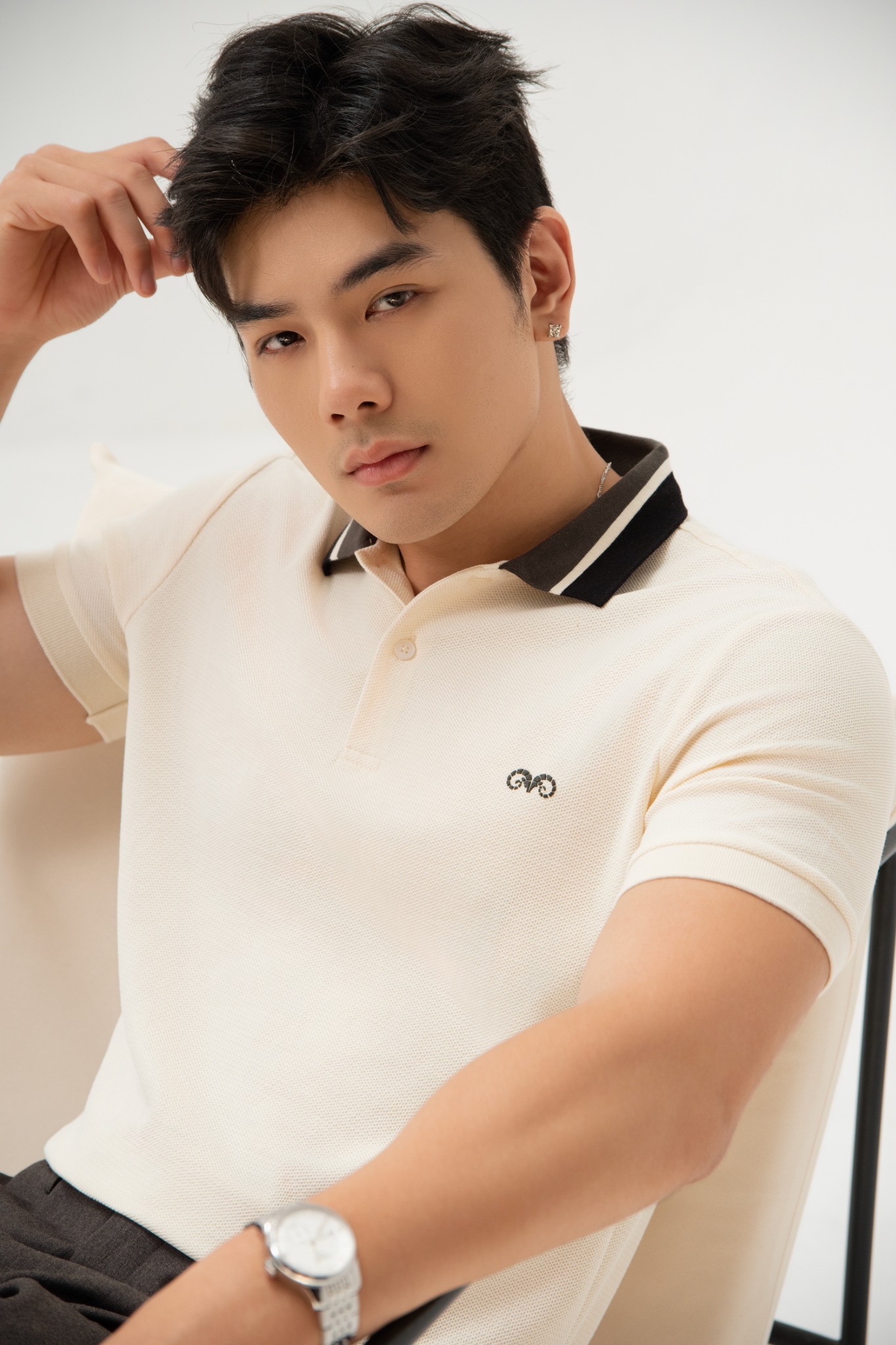 AG79 PREMIUM SLIMFIT POLO - OFF WHITE