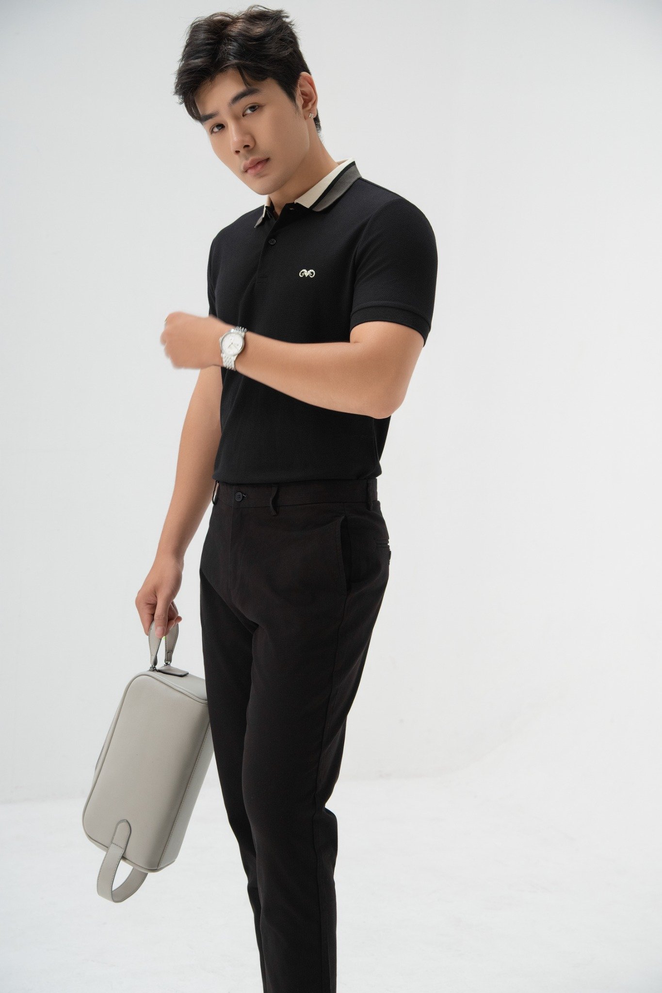 AG79 PREMIUM SLIMFIT POLO - BLACK