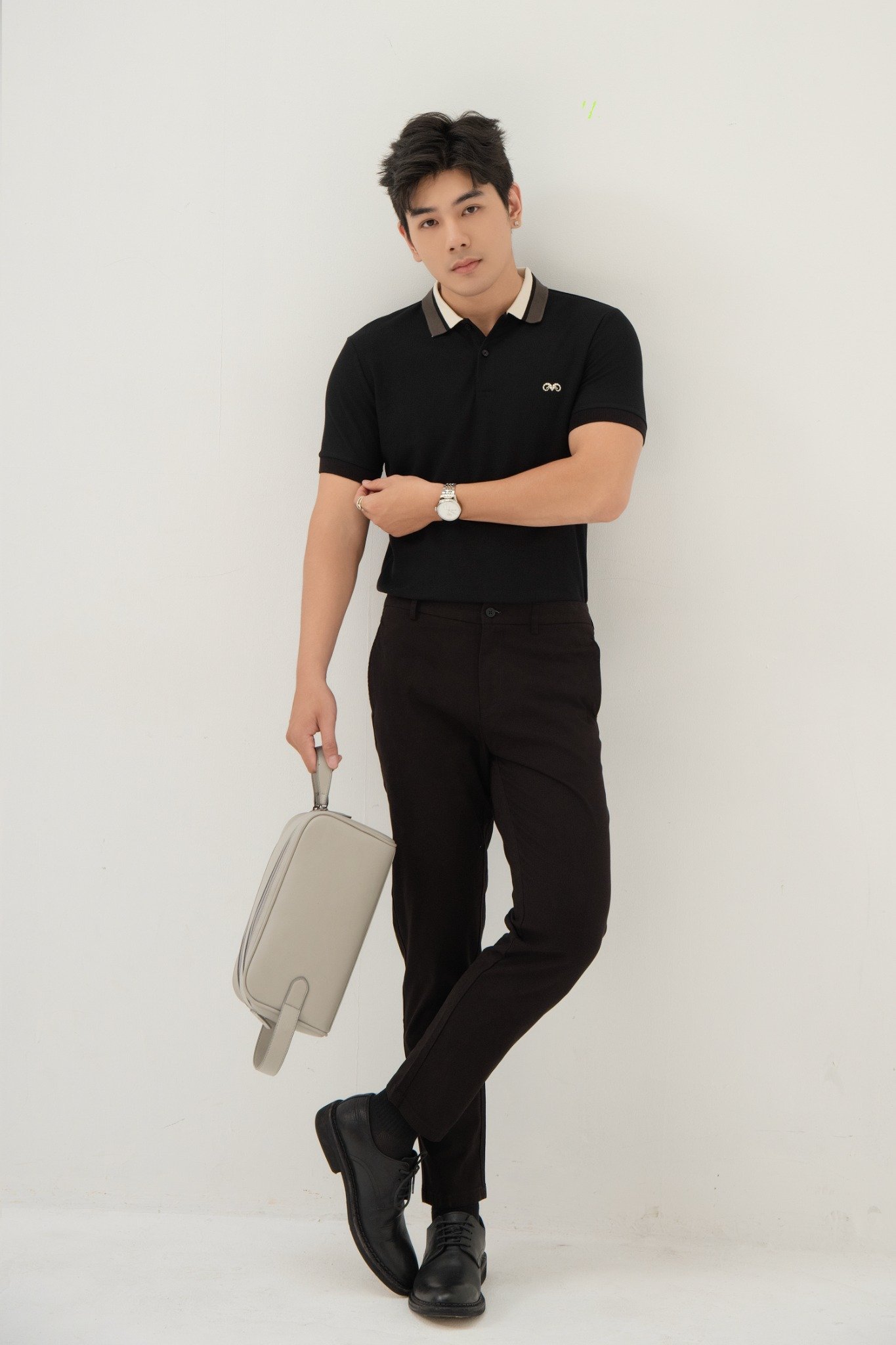 AG79 PREMIUM SLIMFIT POLO - BLACK