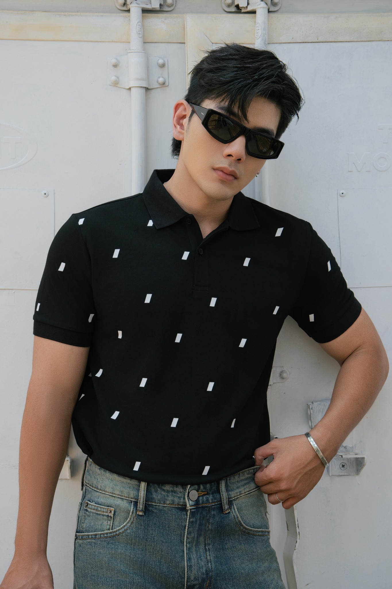 AG73 PREMIUM SLIMFIT DETAIL POLO - BLACK