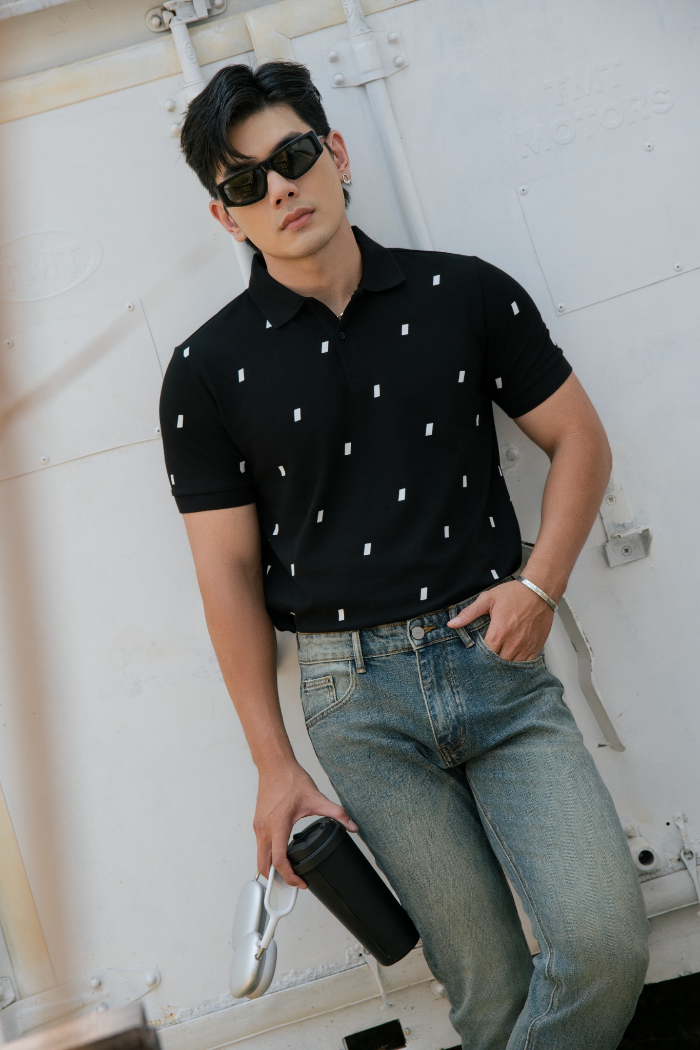 AG73 PREMIUM SLIMFIT DETAIL POLO - BLACK