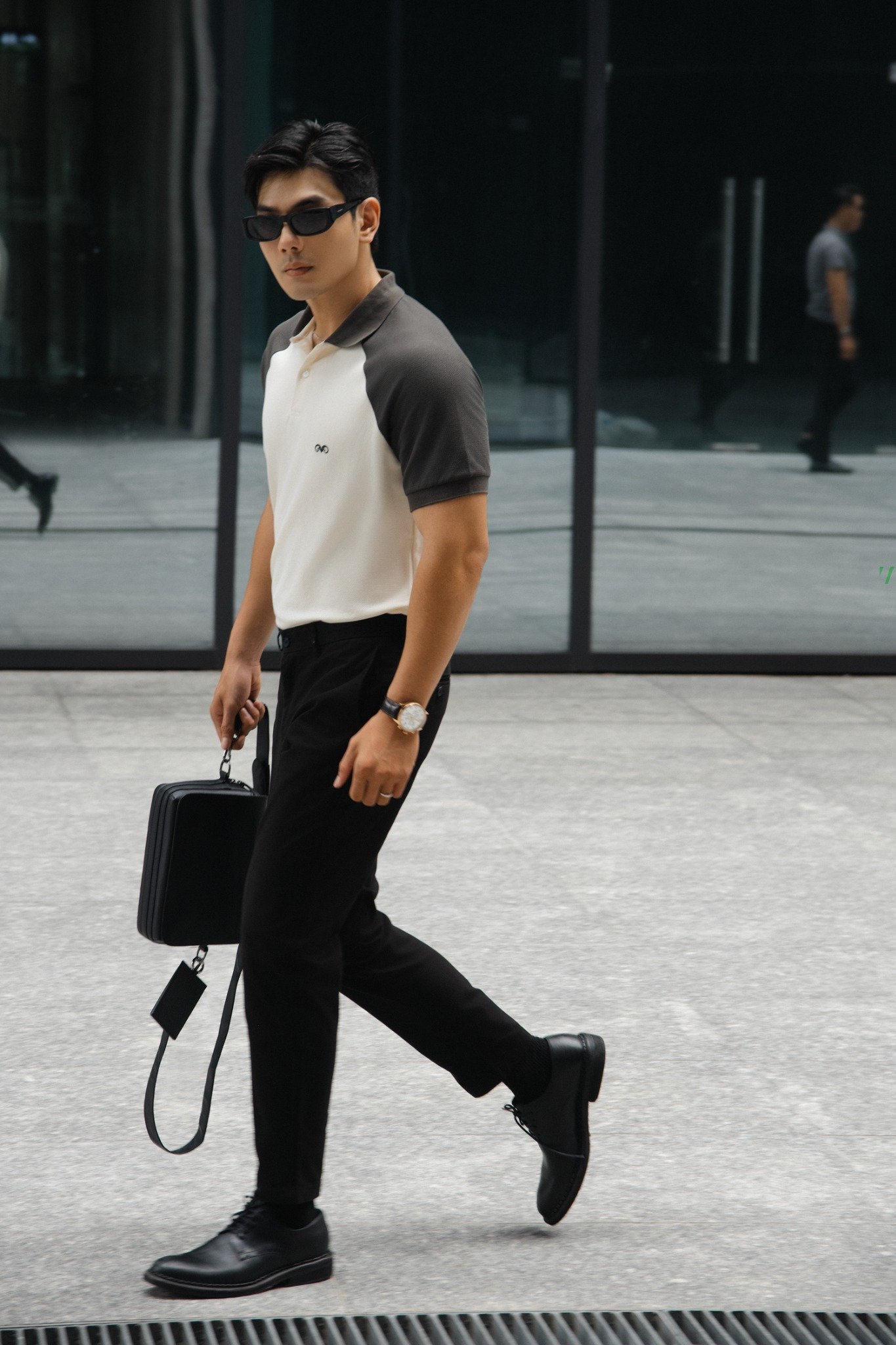 AG105 PREMIUM SLIMFIT KHAKI TROUSERS - BLACK