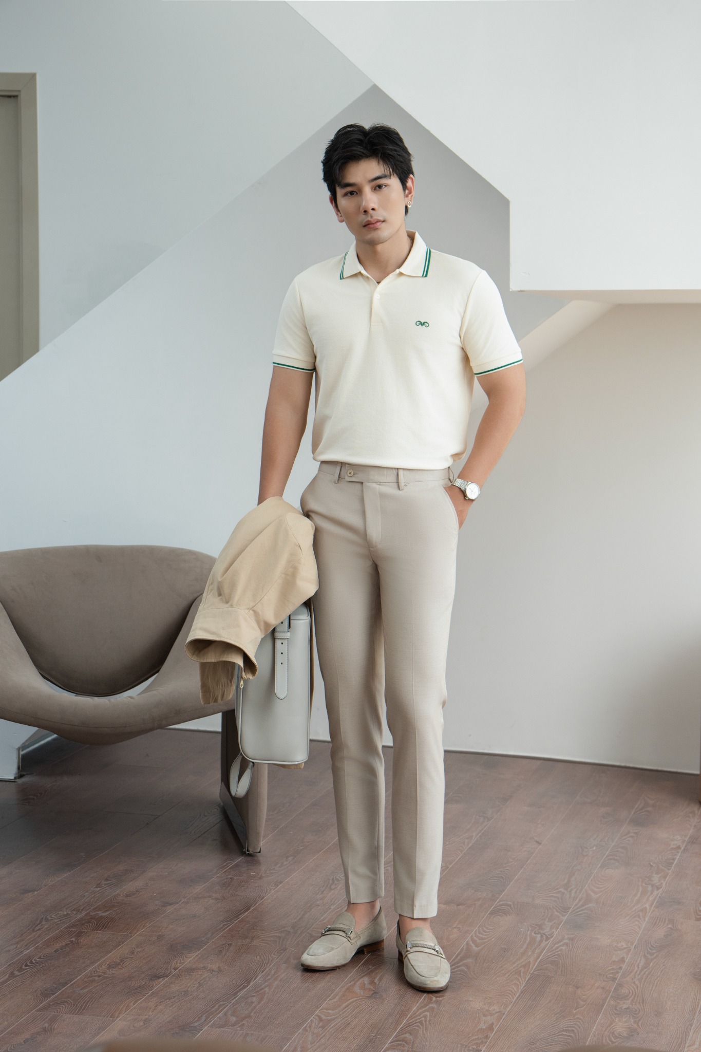 AG27 PREMIUM SLIMFIT NEW POLO - OFF WHITE