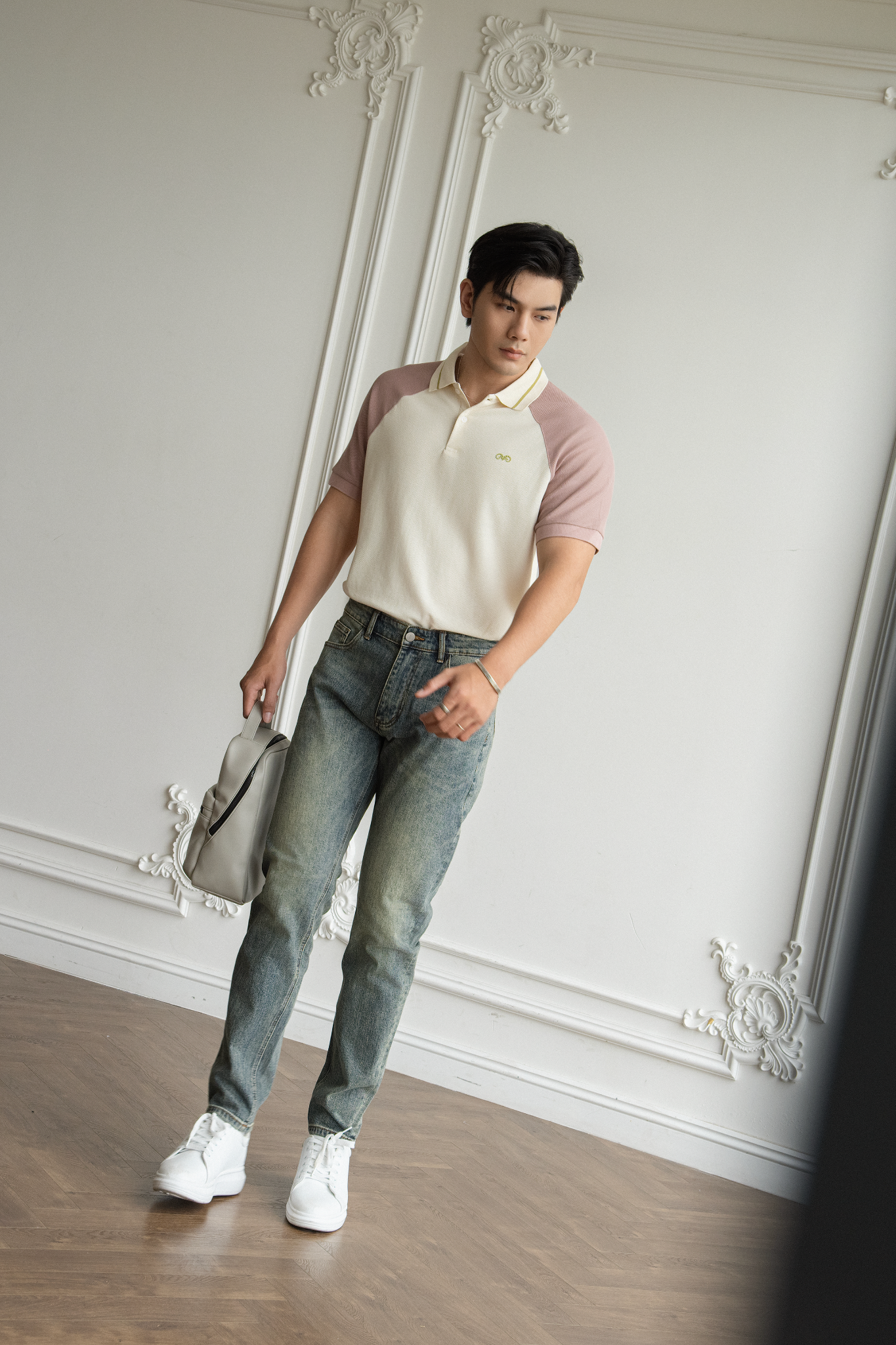AG892 REGULAR FIT MIXED COLOR POLO - OFF WHITE
