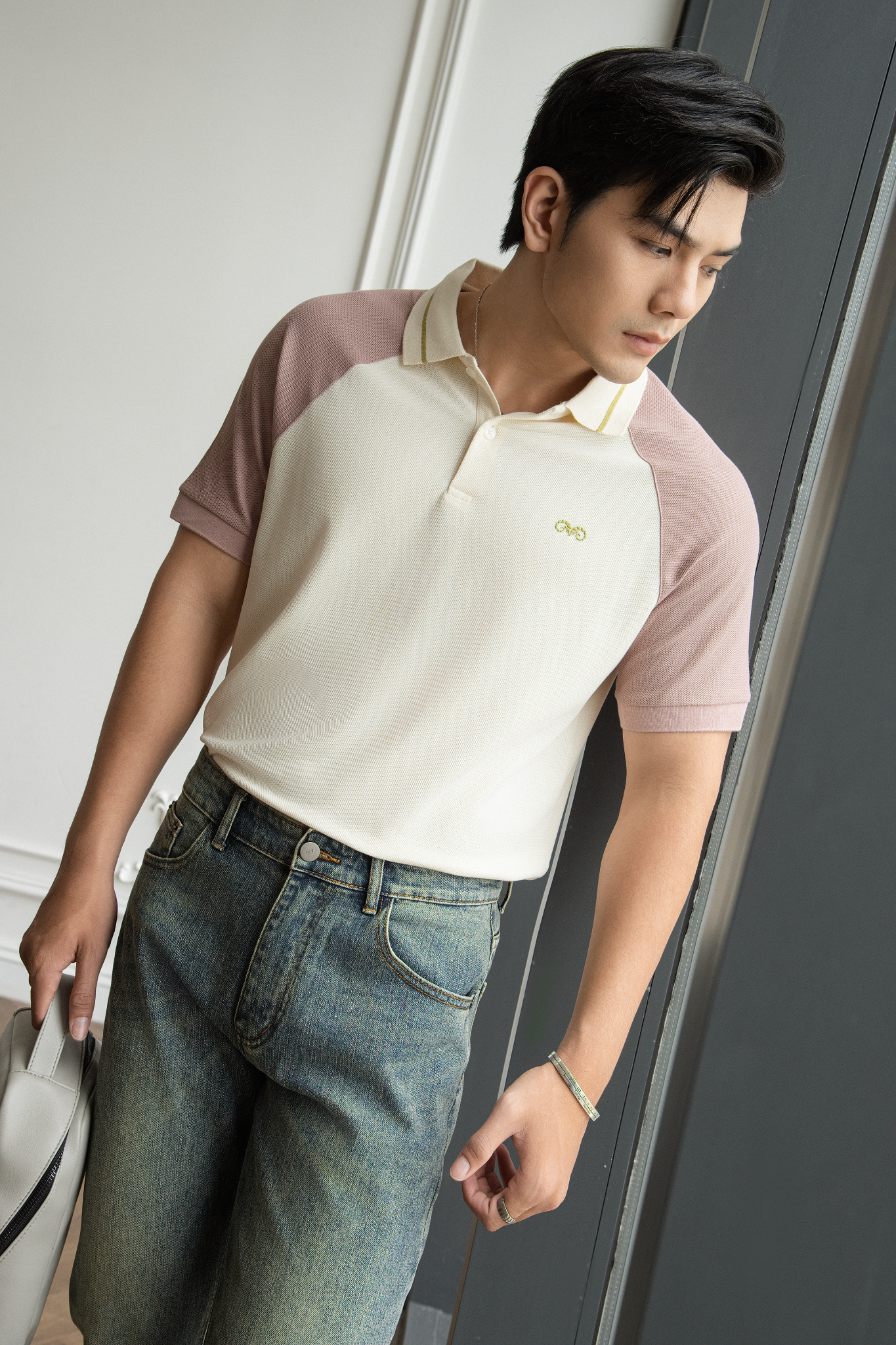 AG892 REGULAR FIT MIXED COLOR POLO - OFF WHITE