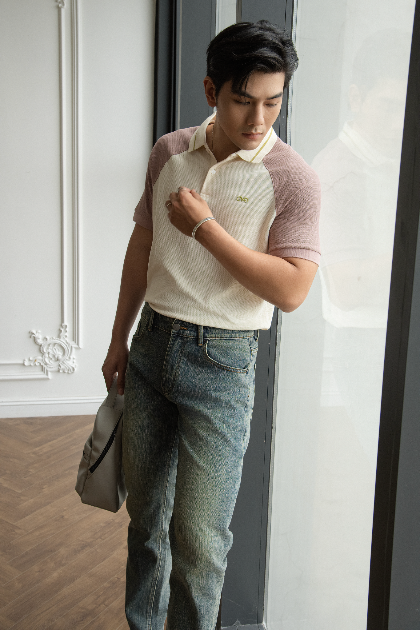 AG892 REGULAR FIT MIXED COLOR POLO - OFF WHITE