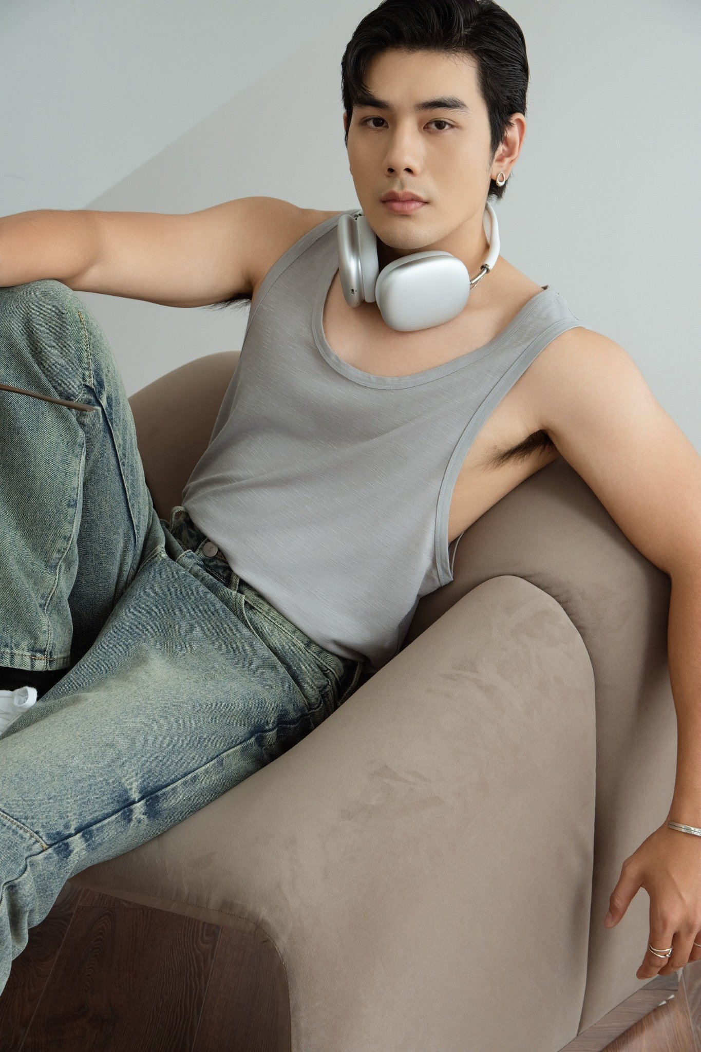 AG081 STUDIO LOOSE FIT BASIC TANKTOP - GREY