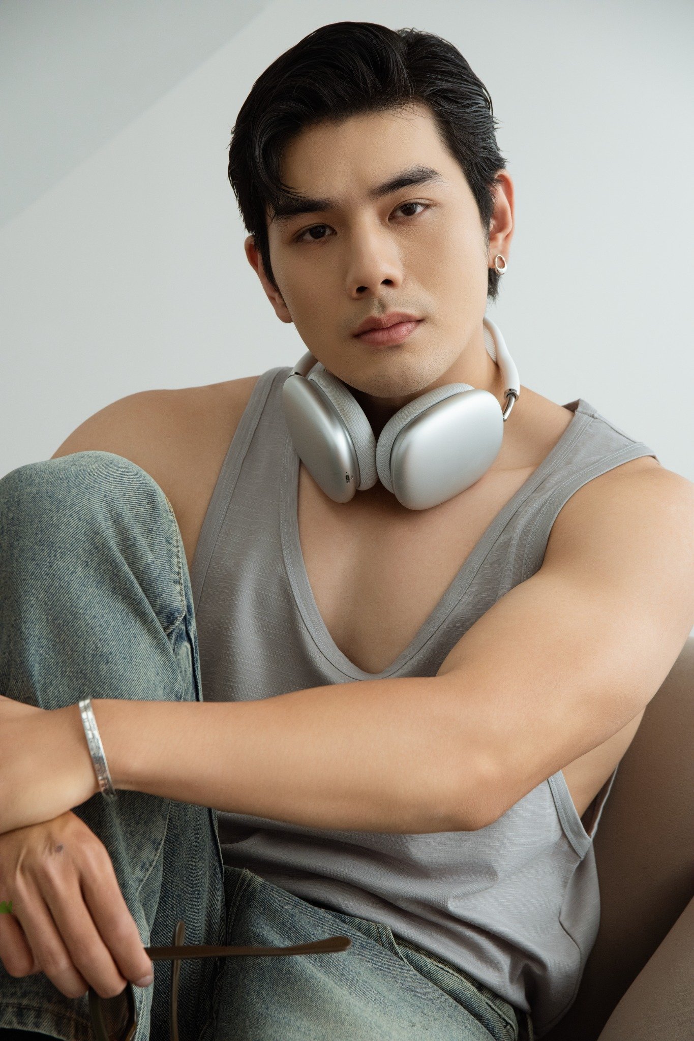AG081 STUDIO LOOSE FIT BASIC TANKTOP - GREY