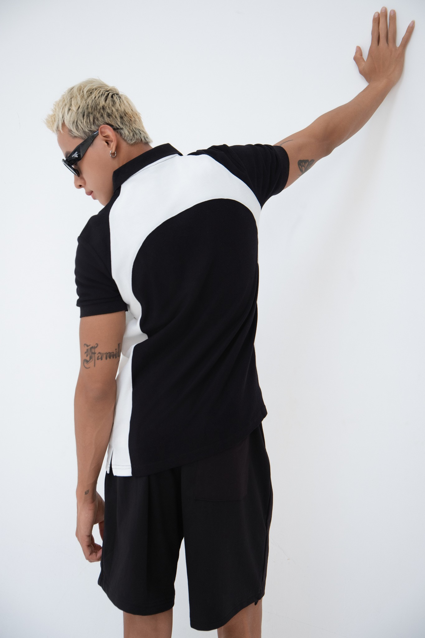 AG866 PREMIUM SLIMFIT MIX POLO - BLACK