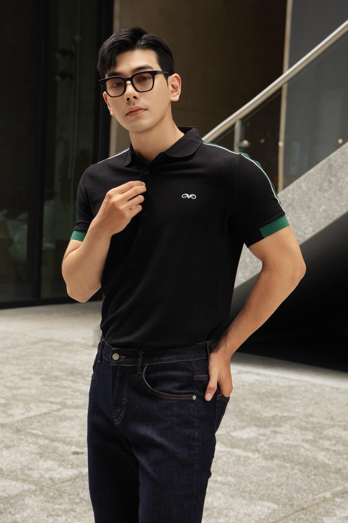 AG58 PREMIUM SLIMFIT POLO - BLACK