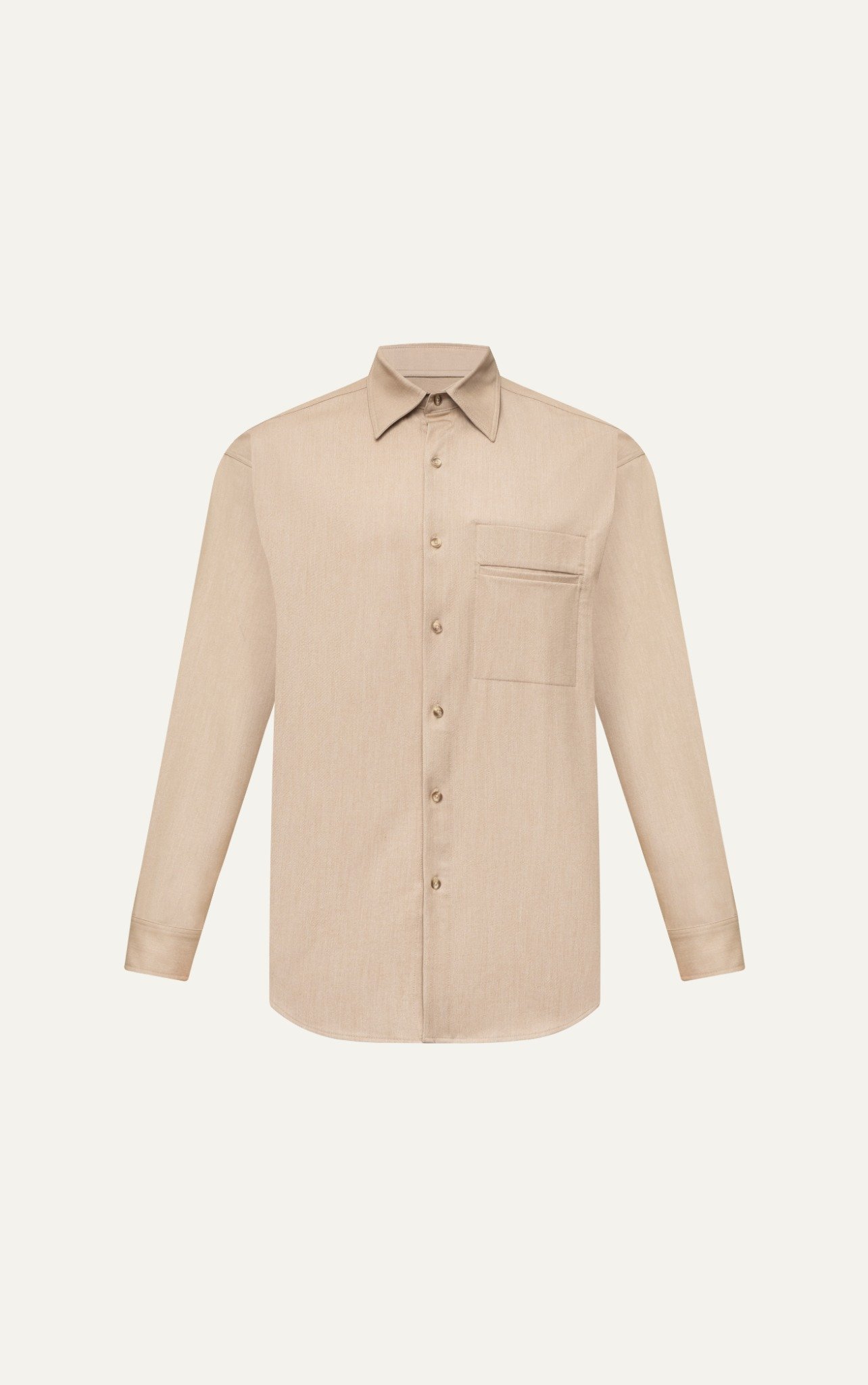 AG021 STUDIO LOOSE FIT BASIC POCKET SHIRT - BROWN