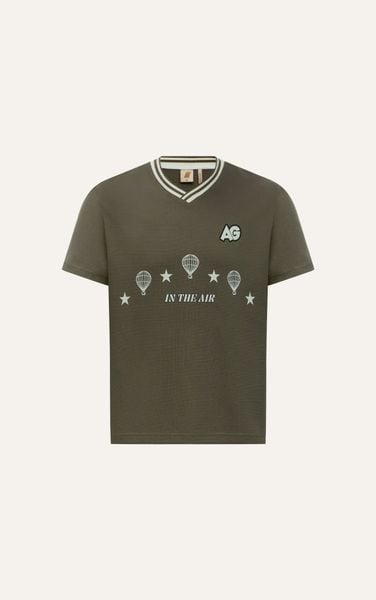  AG05 STUDIO LOOSE FIT LOGO T-SHIRT - OLIVE