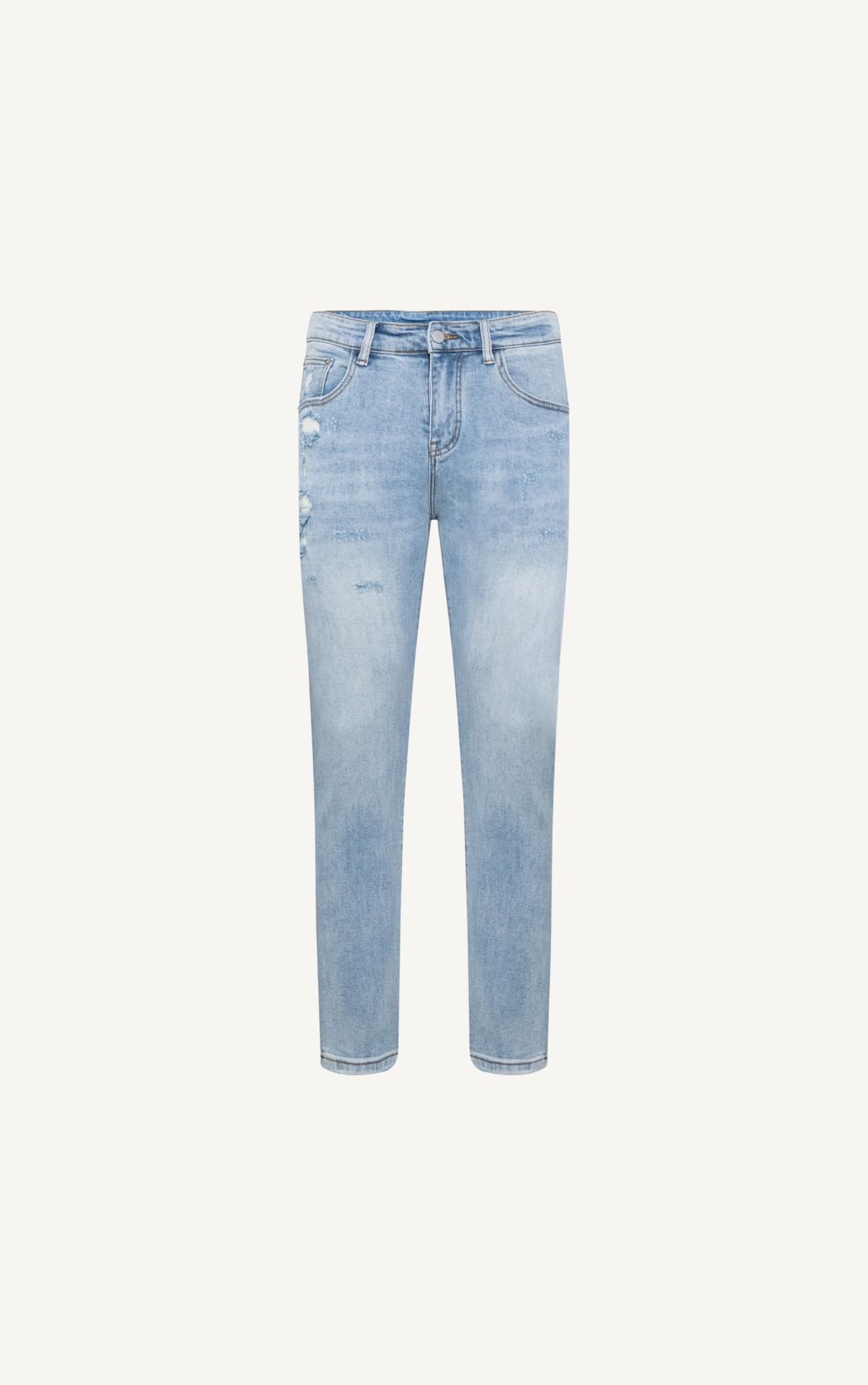  AG53 PREMIUM SLIMFIT THE CITY RIPPED JEANS - LIGHT BLUE 