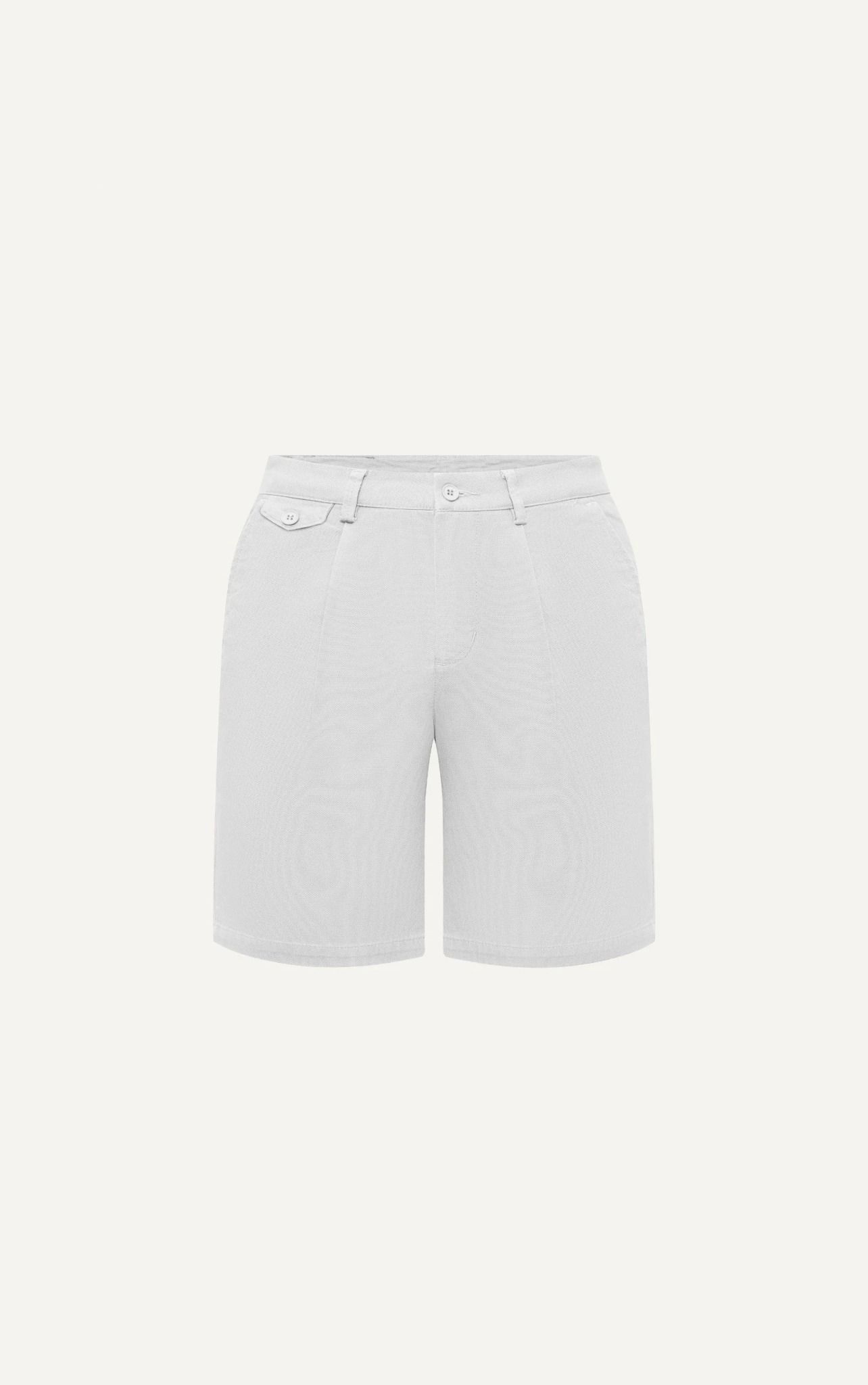  AG509 STUDIO SLIMFIT NEW PLEATED CHINO SHORT - WHITE 