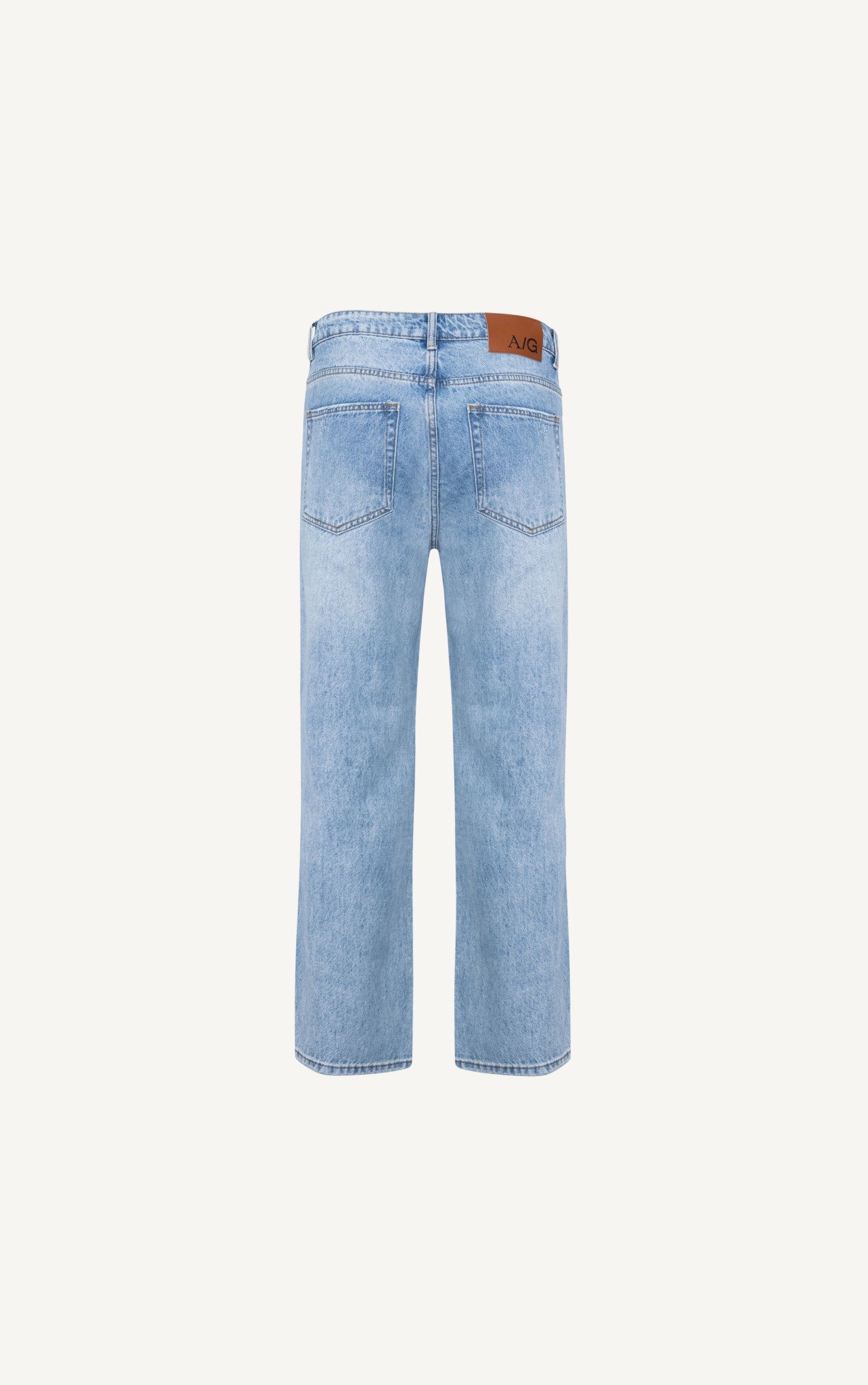 AG55 PREMIUM REGULAR FIT RIPPED JEANS - LIGHT BLUE