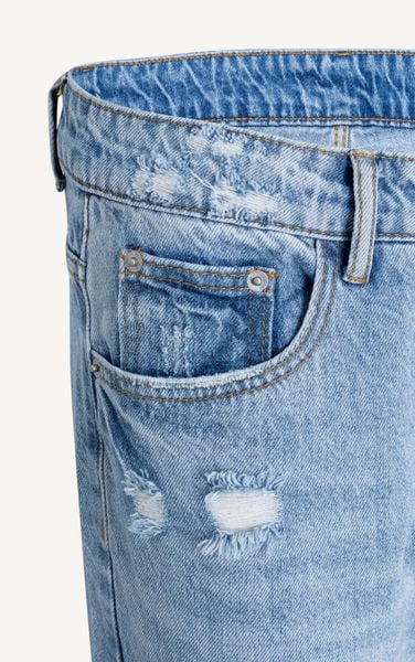  AG55 PREMIUM REGULAR FIT RIPPED JEANS - LIGHT BLUE 