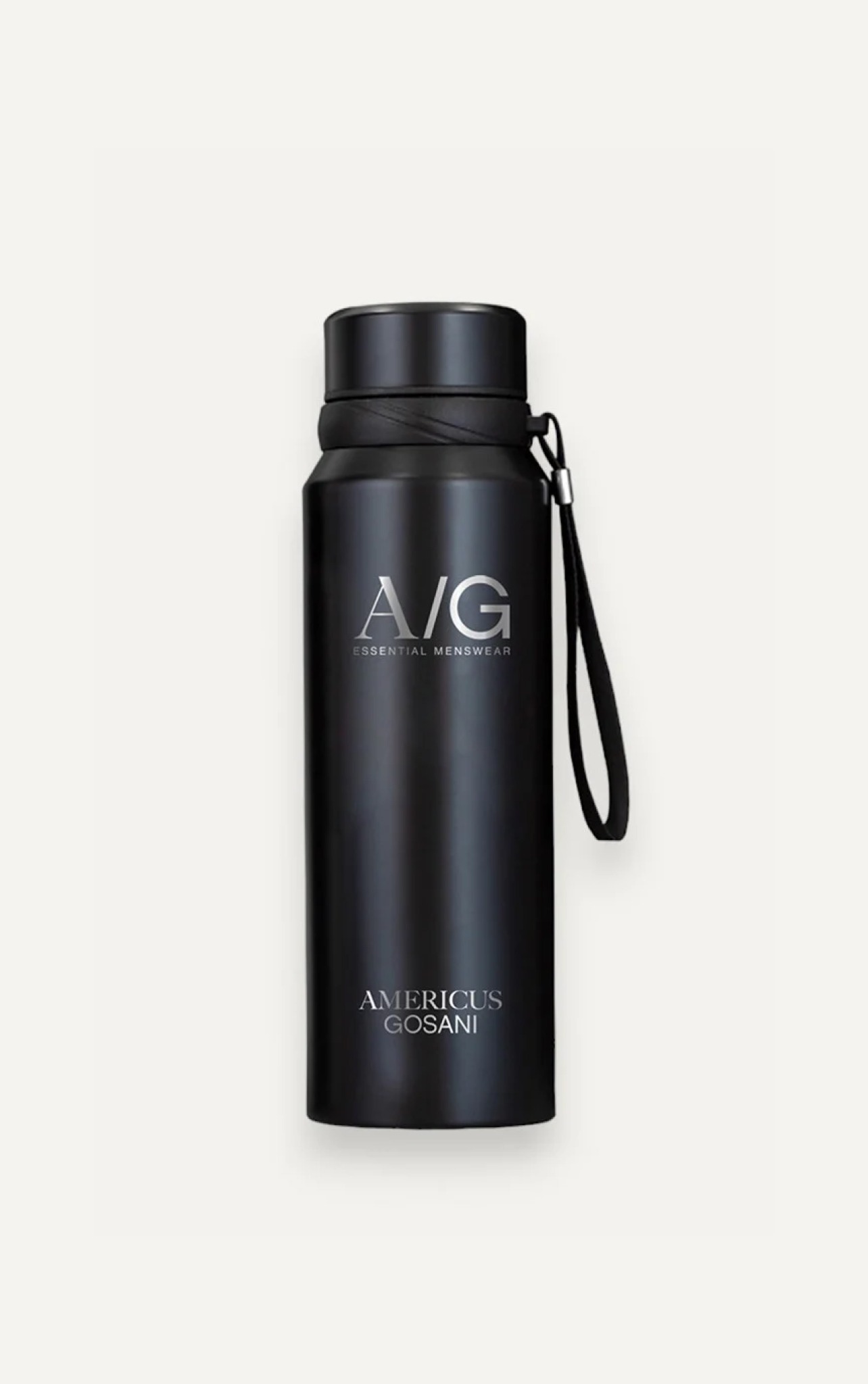 AG VACUUM BOTTLE WITH LOGO - BLACK