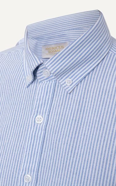  AG75 PREMIUM SLIMFIT SMALL STRIPED OXFORD SHIRT - LIGHT BLUE 