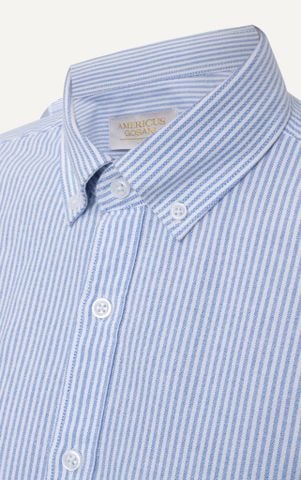 AG75 PREMIUM SLIMFIT SMALL STRIPED OXFORD SHIRT - LIGHT BLUE